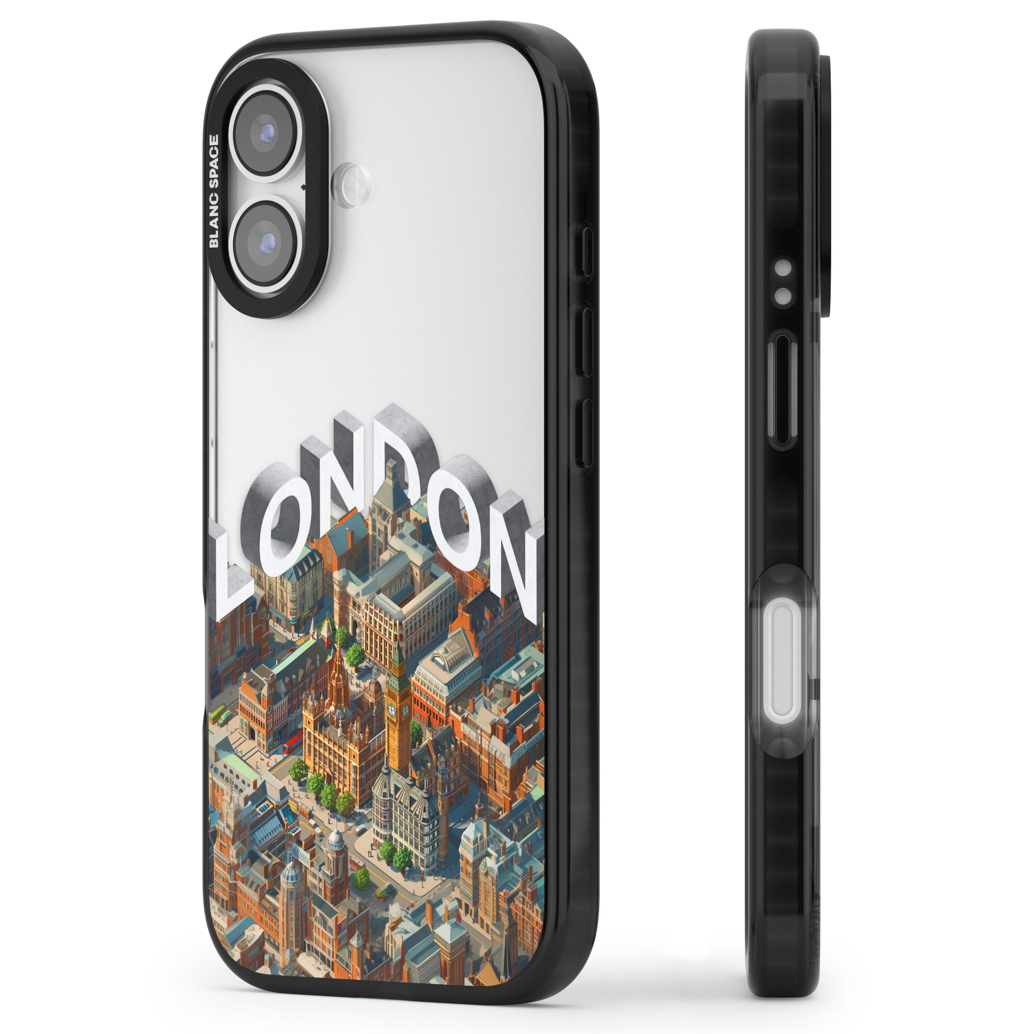 London iPhone 17 Impact Black Phone Case Side Profile
