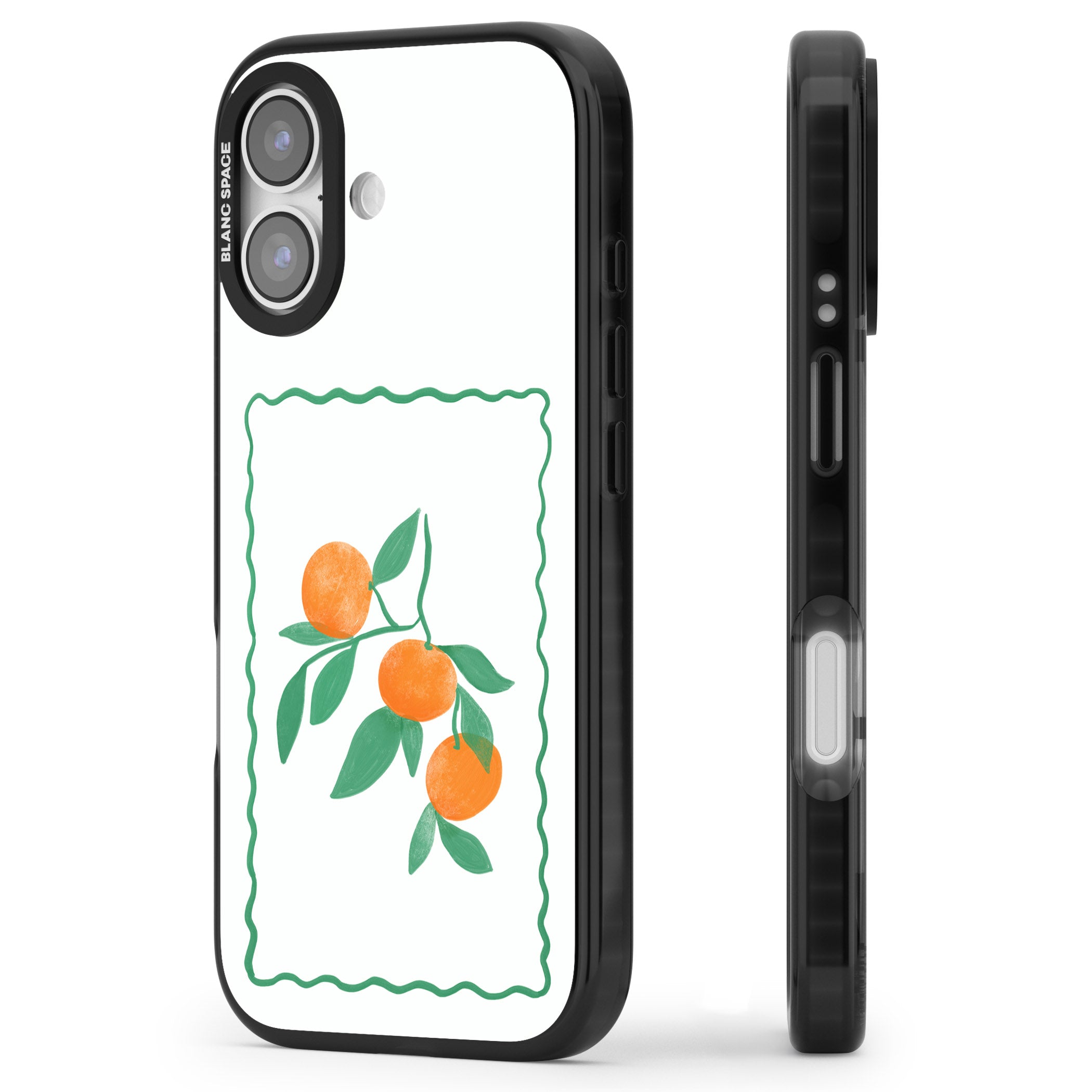 Italian Oranges iPhone 17 Impact Black Phone Case Side Profile