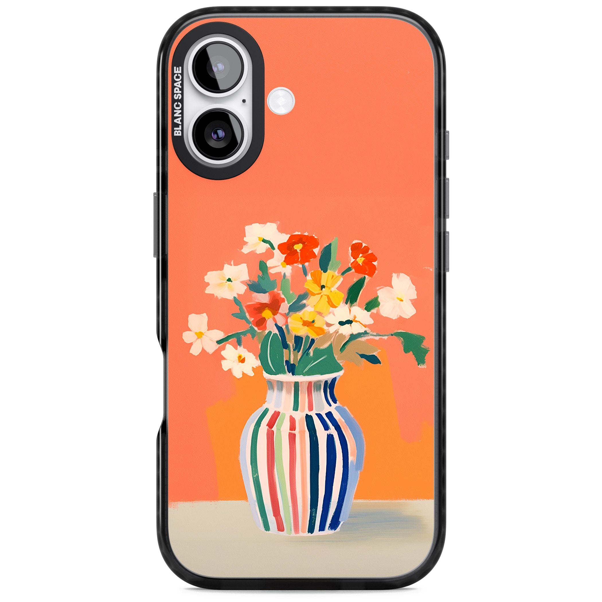 Coral Flower Vase iPhone 17 Impact Black Phone Case