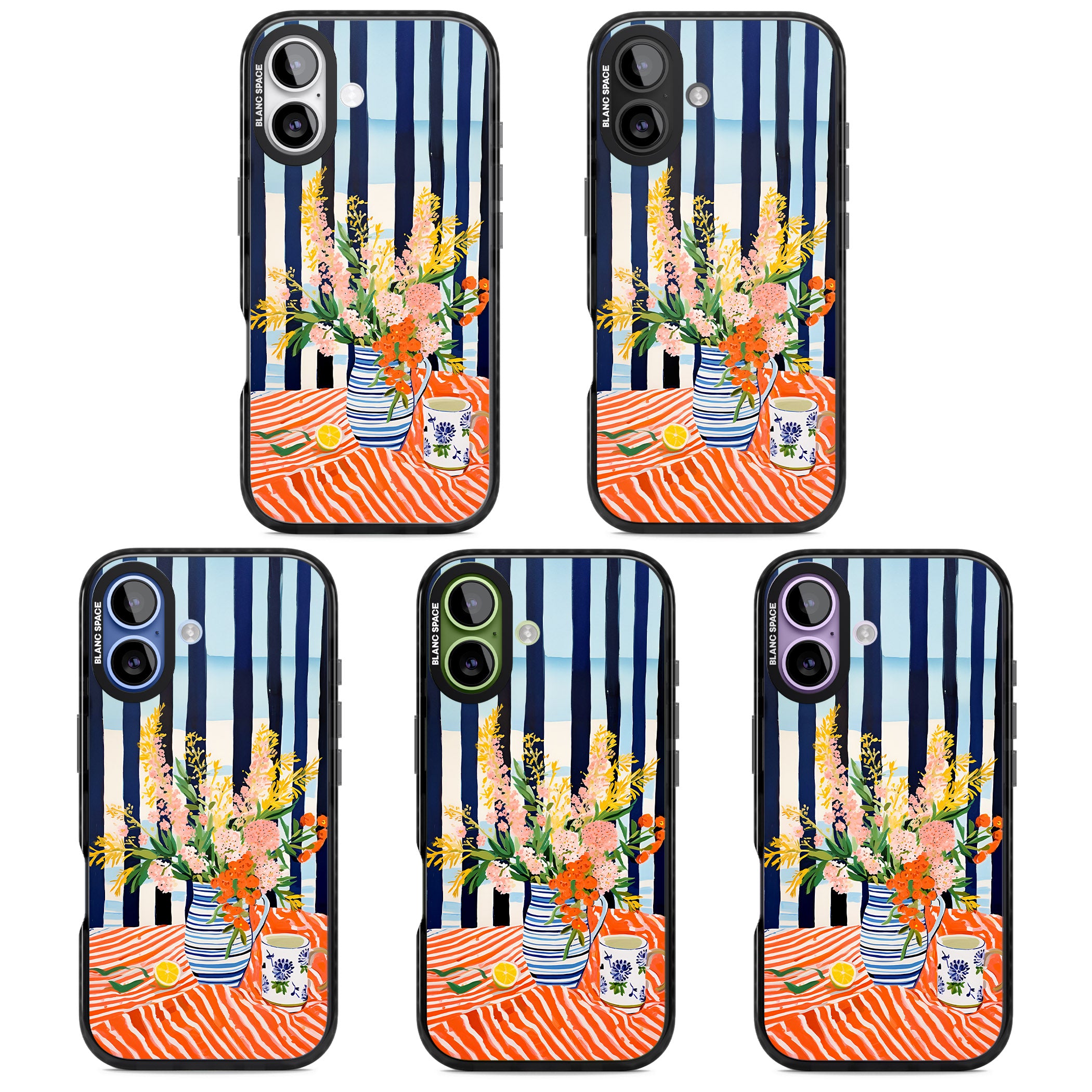 Seaside Flowers iPhone 17 Impact Black Phone Case APT Impact Protection