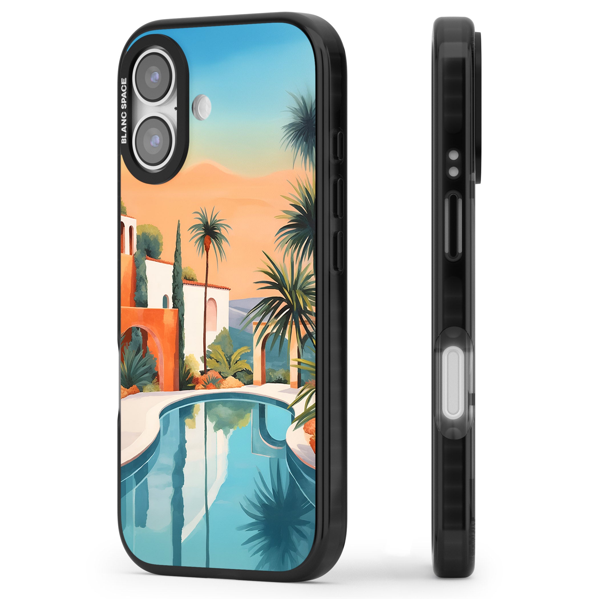 Villa Sunset iPhone 17 Impact Black Phone Case Side Profile