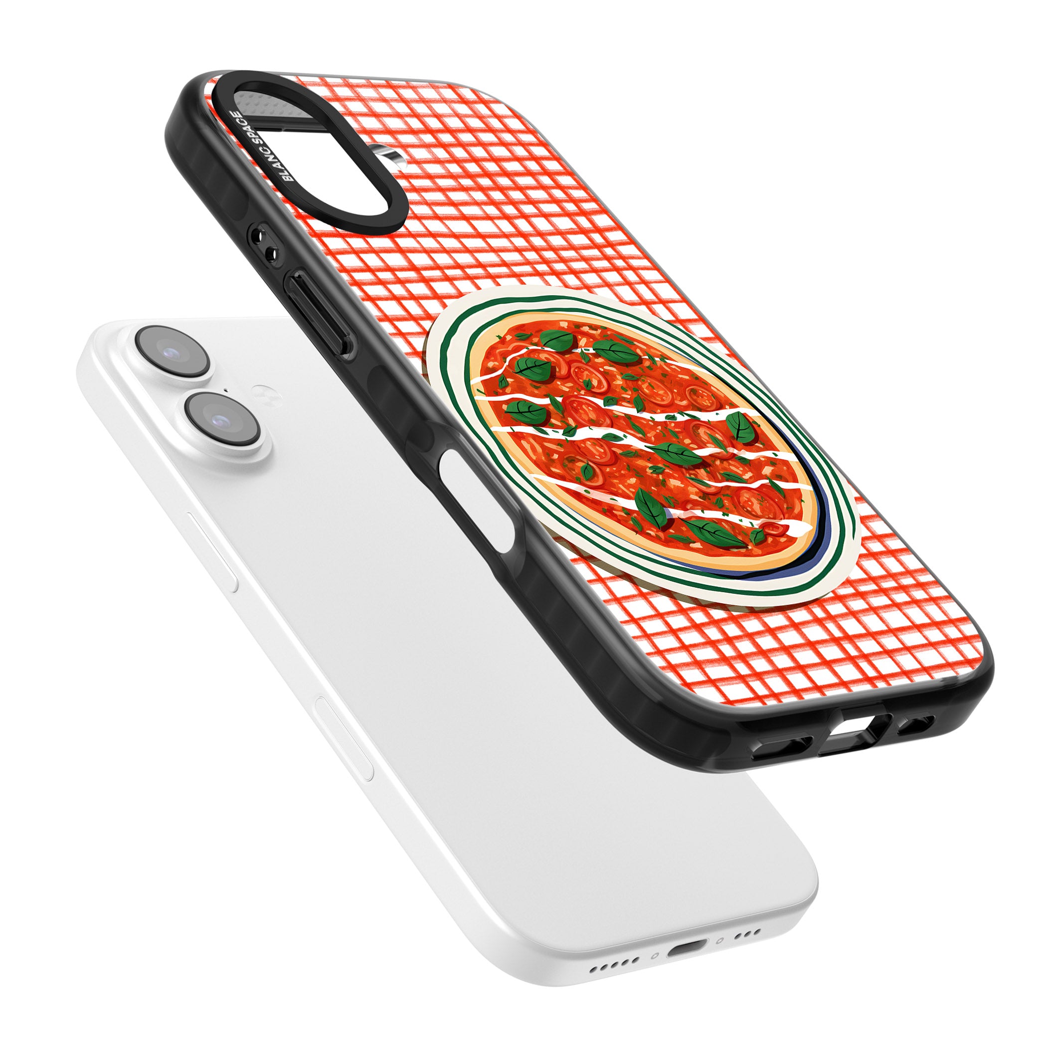 Margherita On Red Check iPhone 17 Impact Black Phone Case Colours