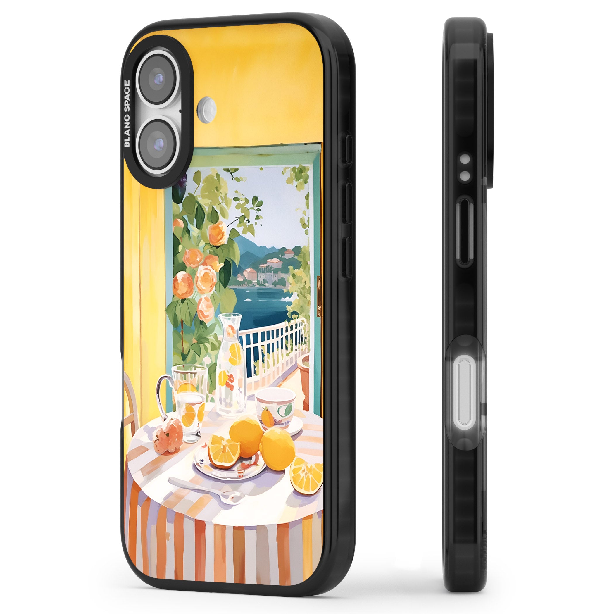 Amalfi Breakfast Balcony iPhone 17 Impact Black Phone Case Side Profile