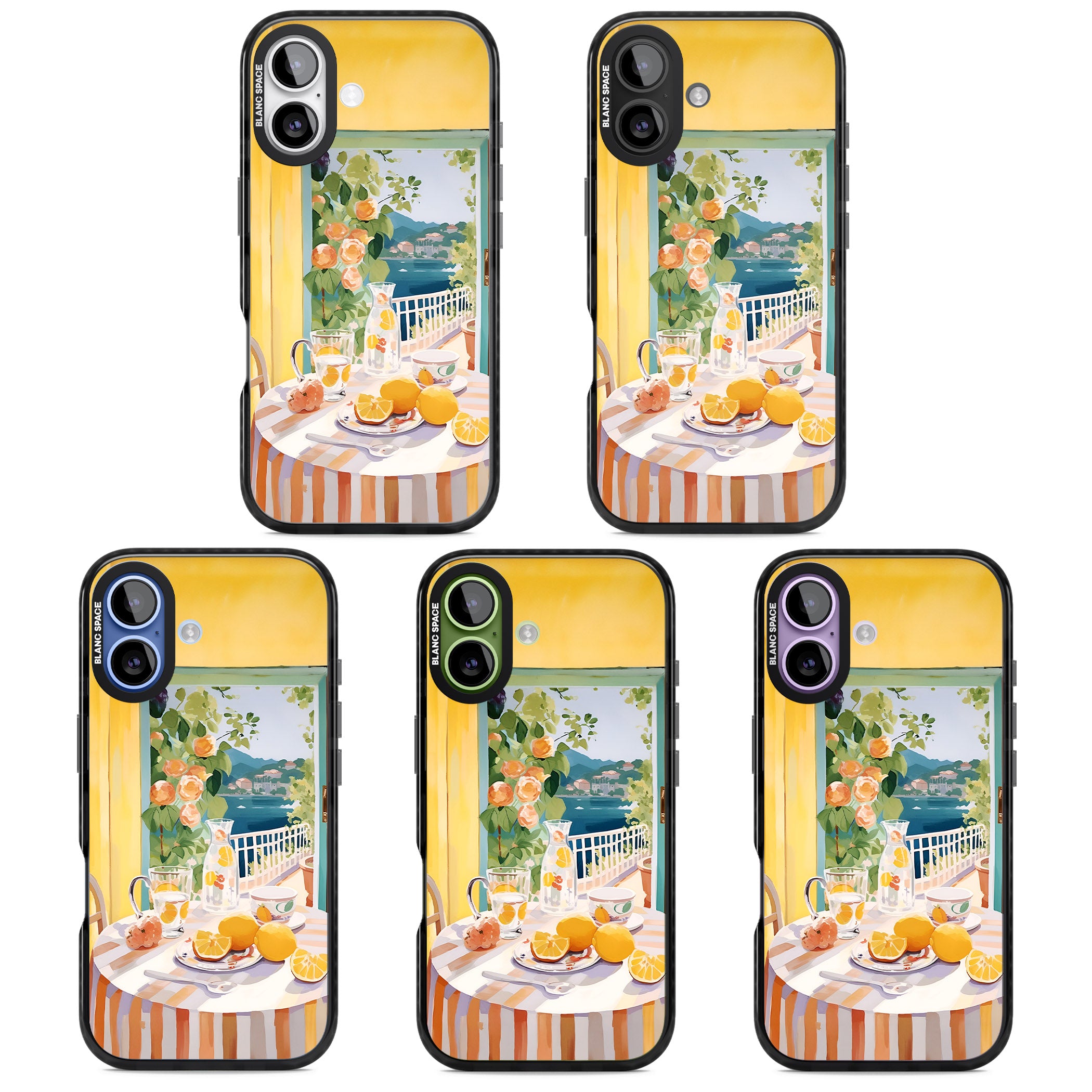 Amalfi Breakfast Balcony iPhone 17 Impact Black Phone Case APT Impact Protection