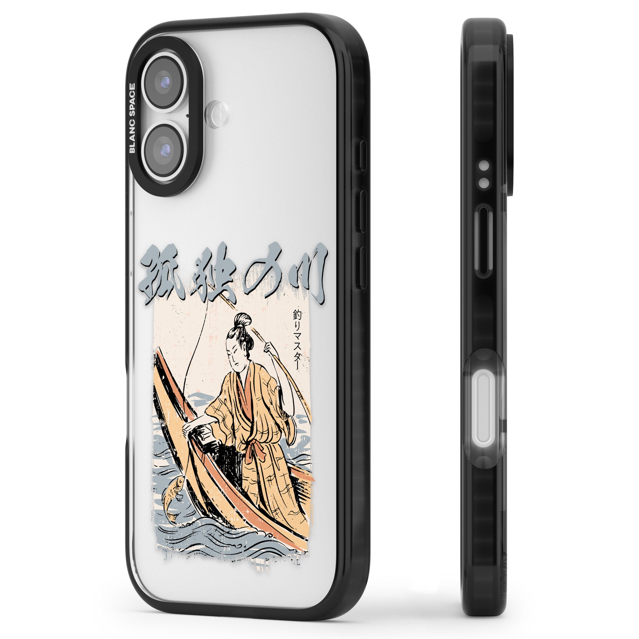 Japanese River iPhone 17 Impact Black Phone Case Side Profile