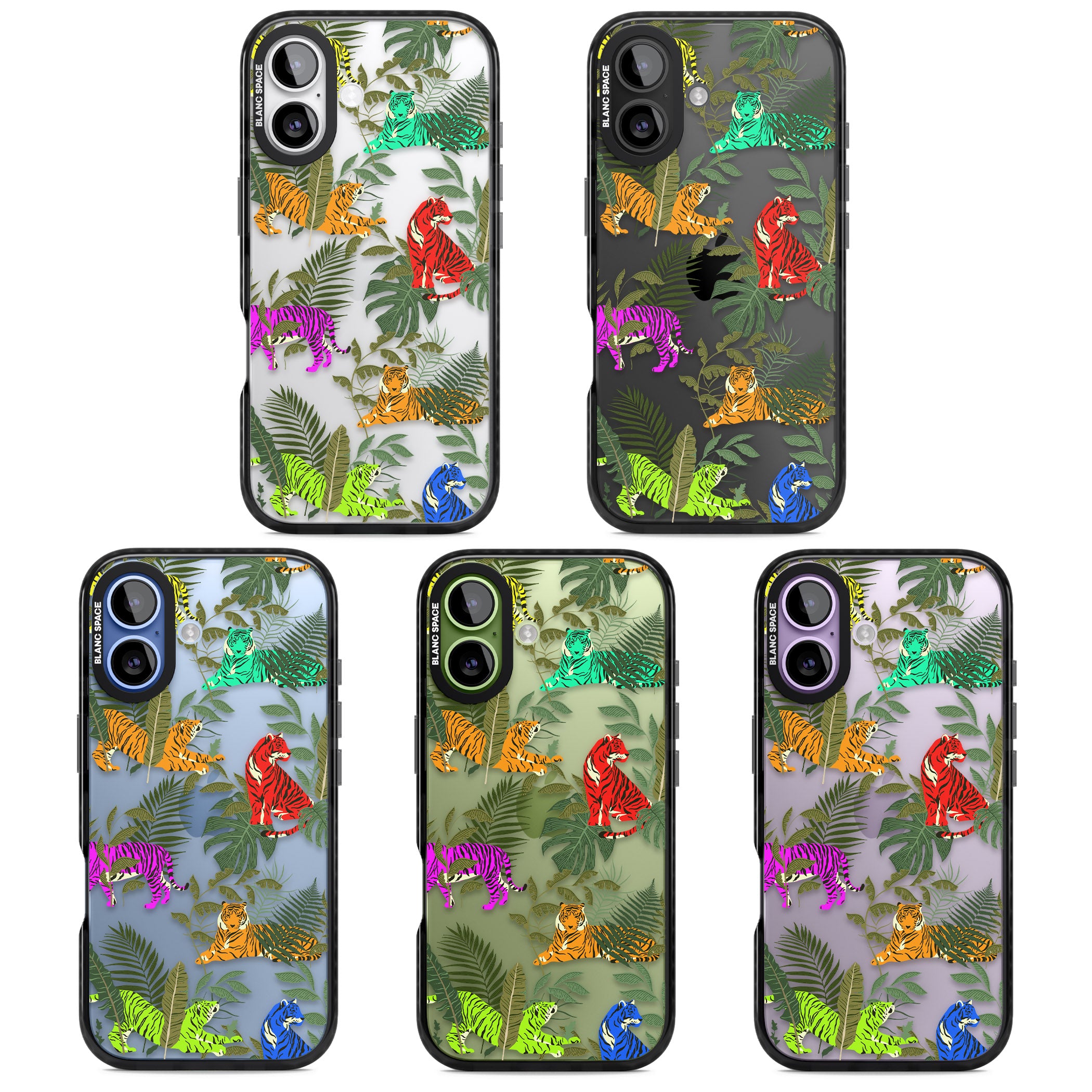 Colorful Jungle Tiger iPhone 17 Impact Black Phone Case APT Impact Protection