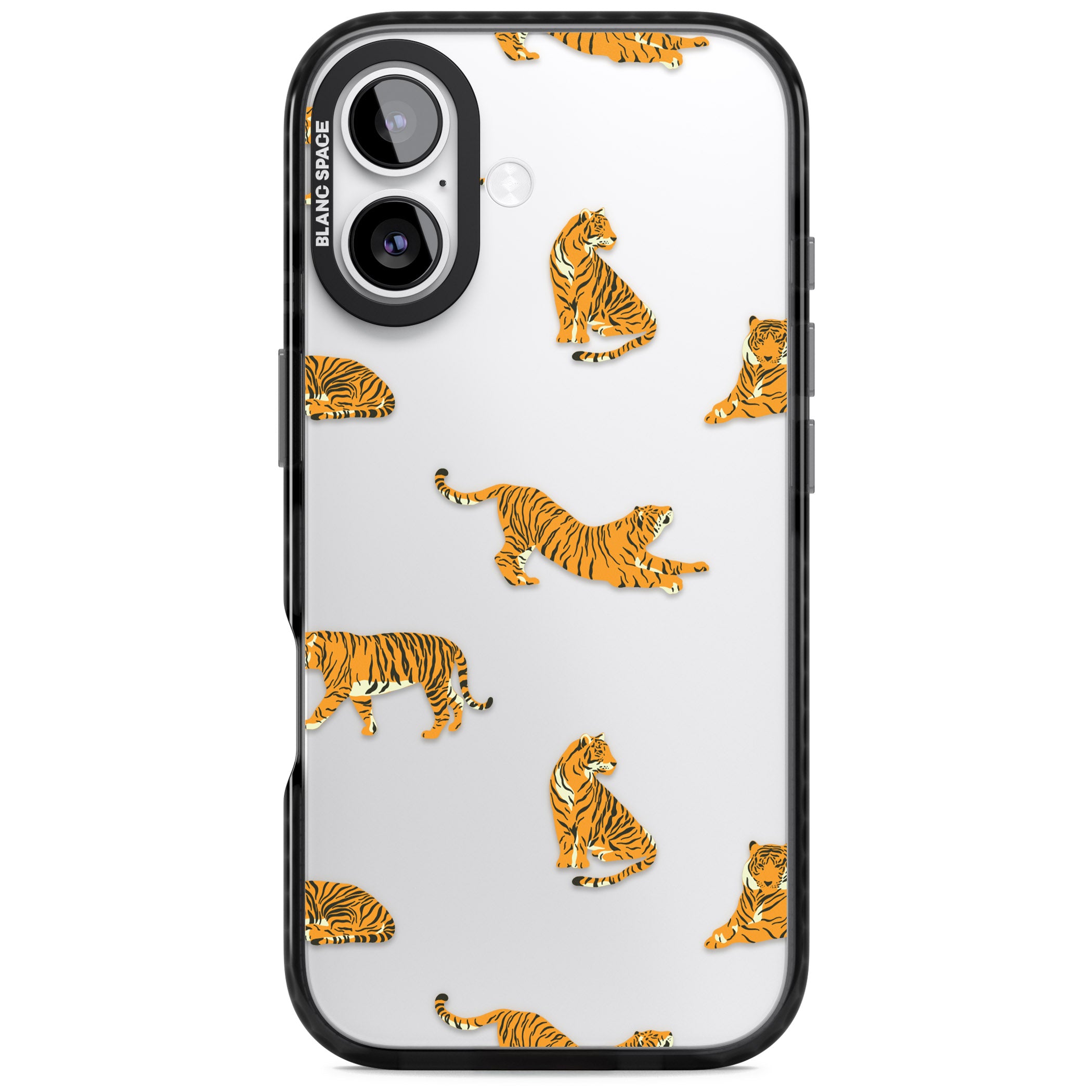 Clear Tiger Jungle iPhone 17 Impact Black Phone Case