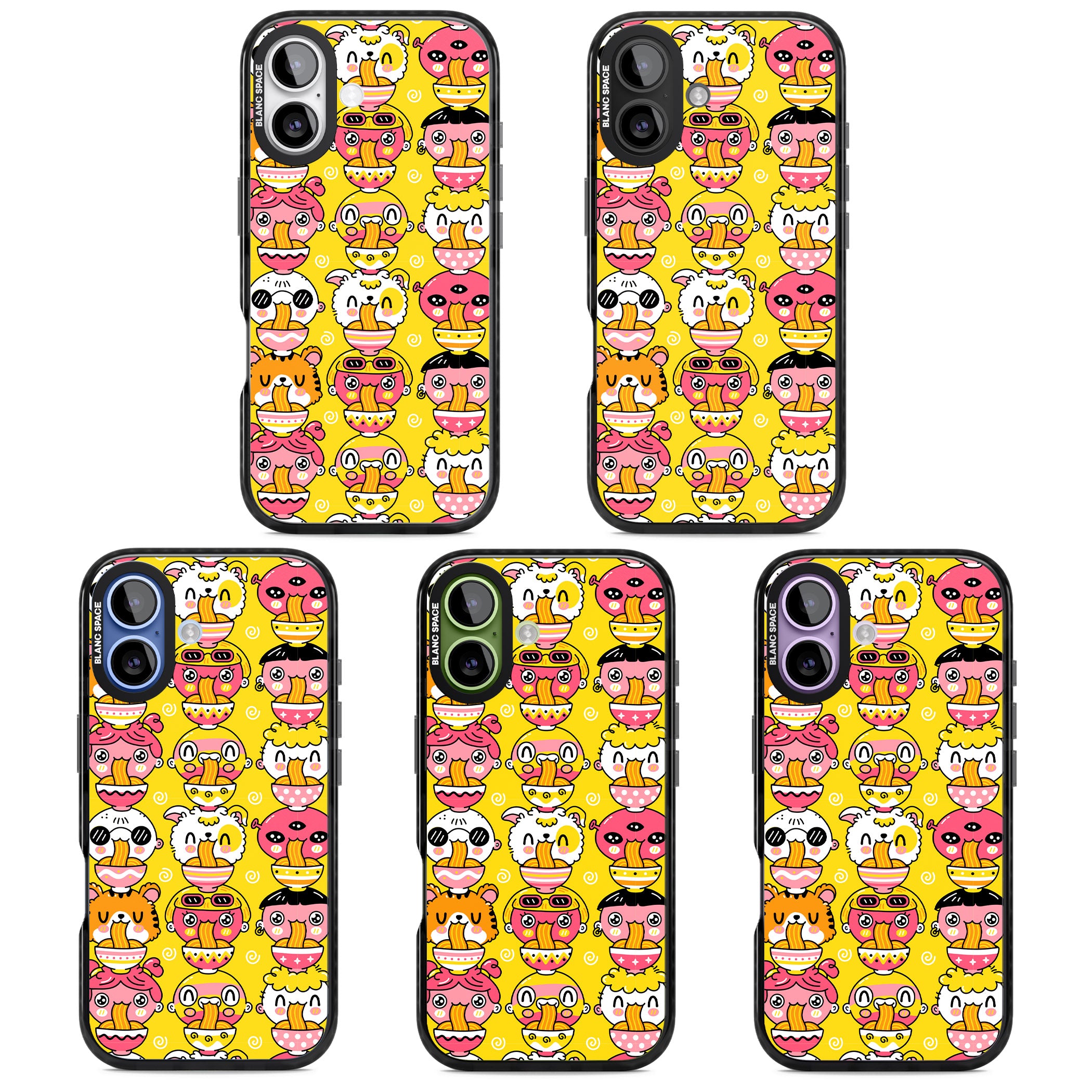 Ramen Noodle Kawaii Pattern iPhone 17 Impact Black Phone Case APT Impact Protection