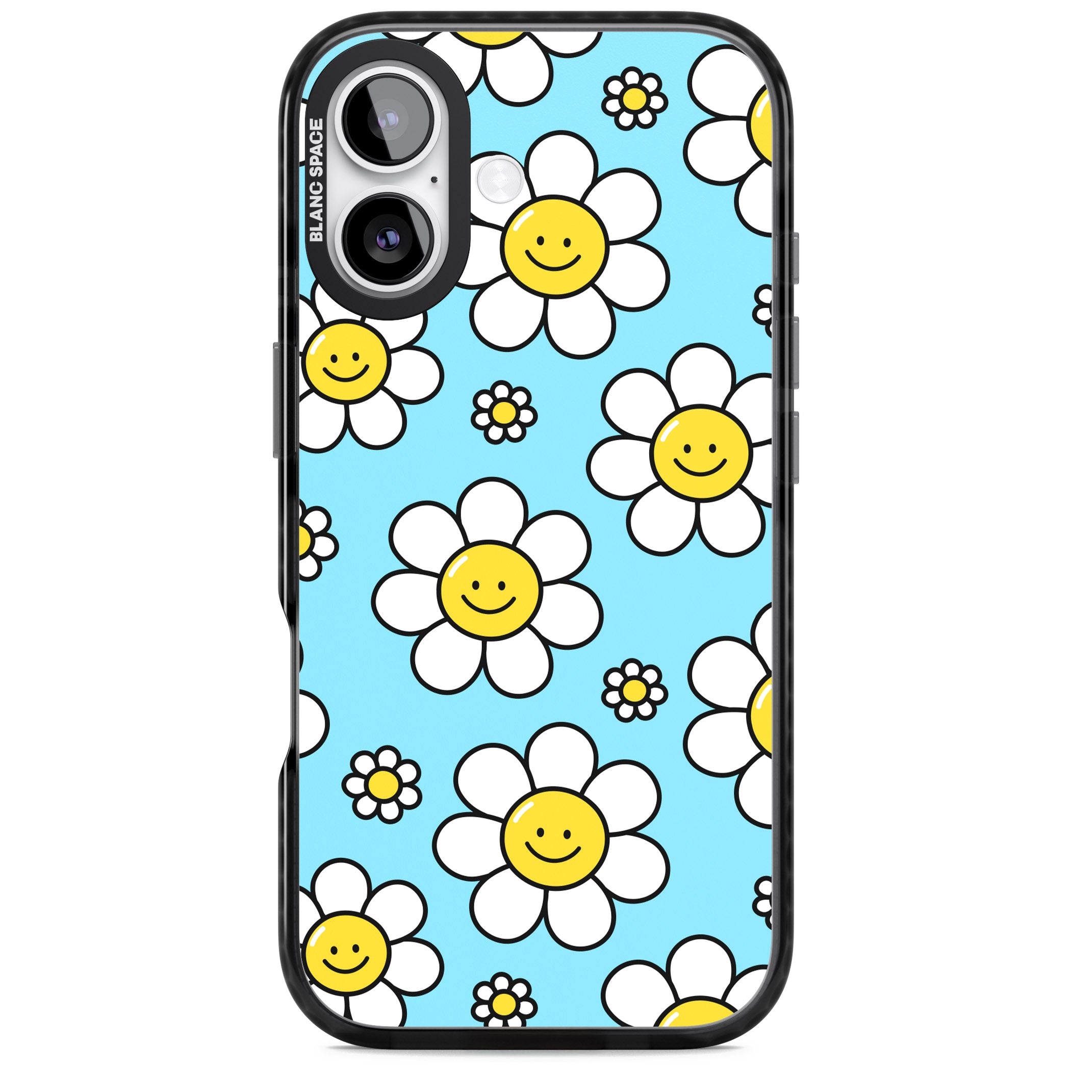 Daisy Faces Kawaii Pattern iPhone 17 Impact Black Phone Case