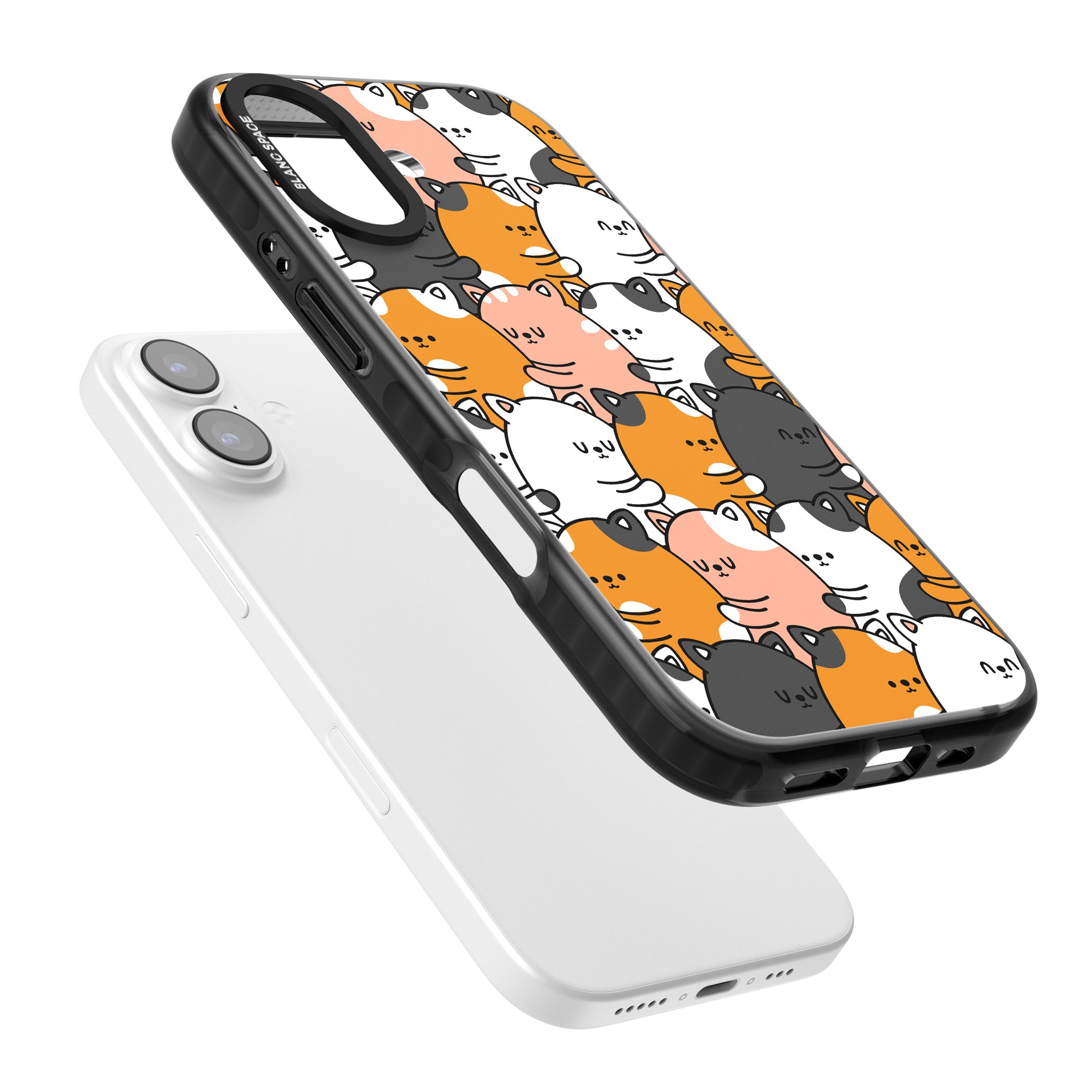 Spooning Cats Kawaii Pattern iPhone 17 Impact Black Phone Case Colours