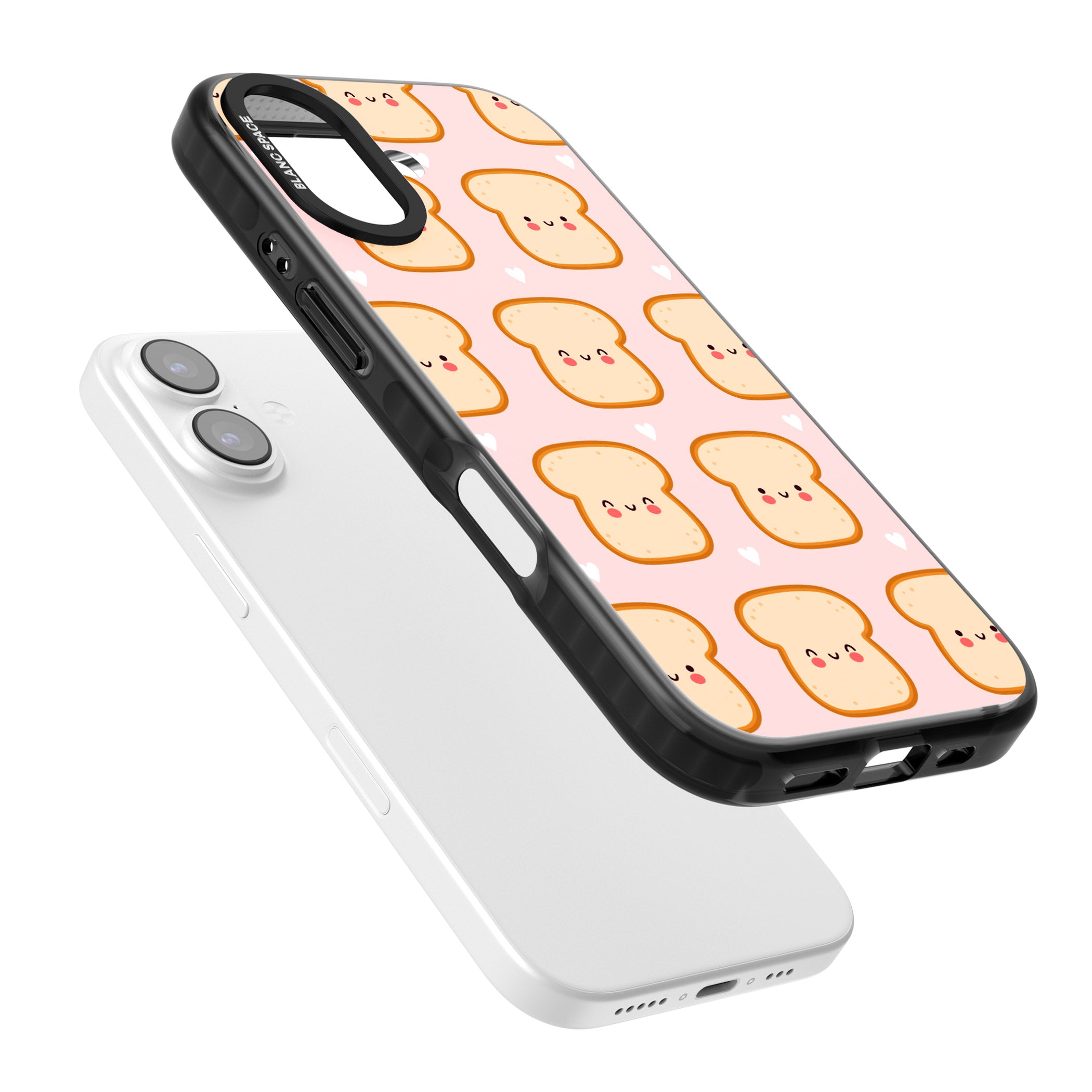 Bread Faces Kawaii Pattern iPhone 17 Impact Black Phone Case Colours