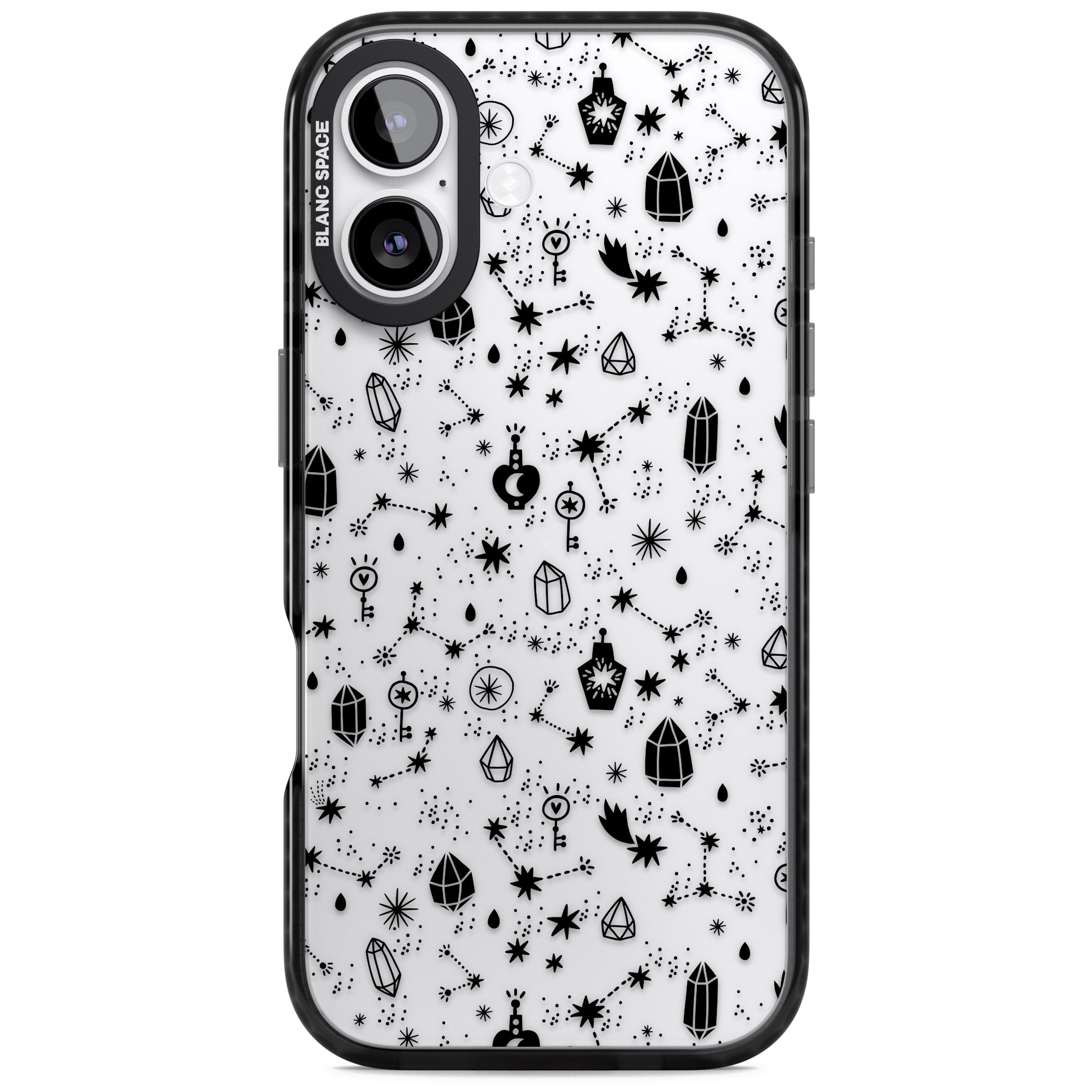 Black Cosmic Crystal iPhone 17 Impact Black Phone Case