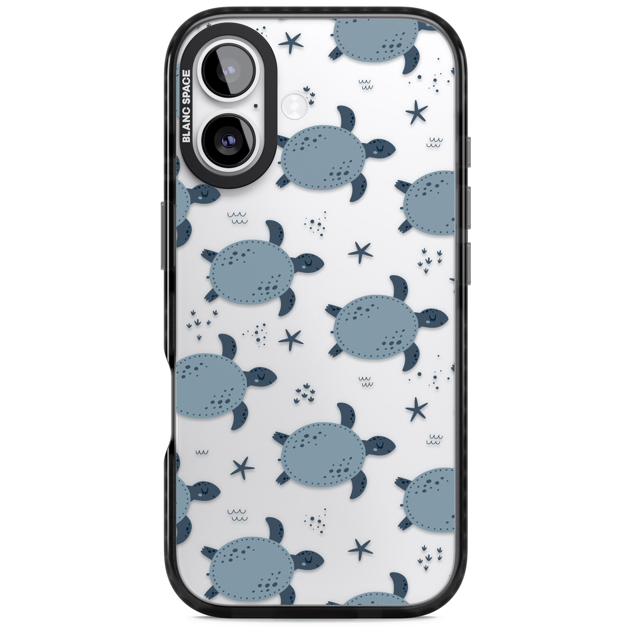 Under The Sea Patterns Sea Turtles (Clear) iPhone 17 Impact Black Phone Case
