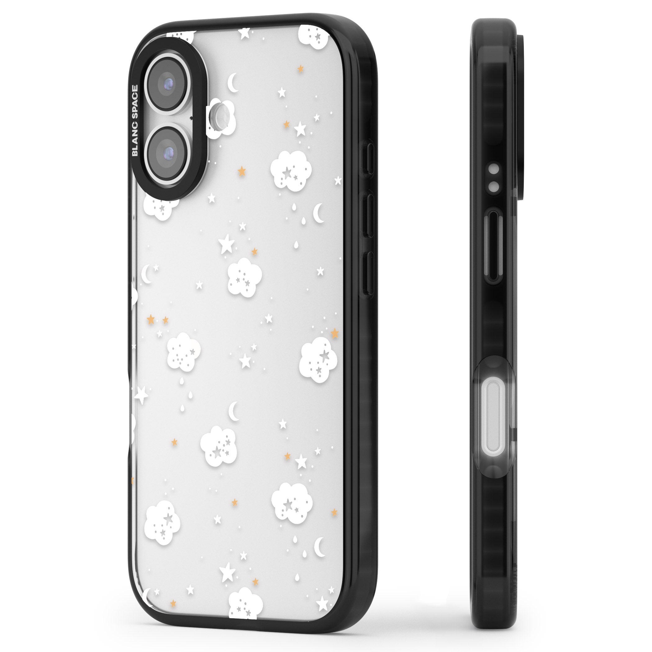 Starry Night Cloud iPhone 17 Impact Black Phone Case Side Profile