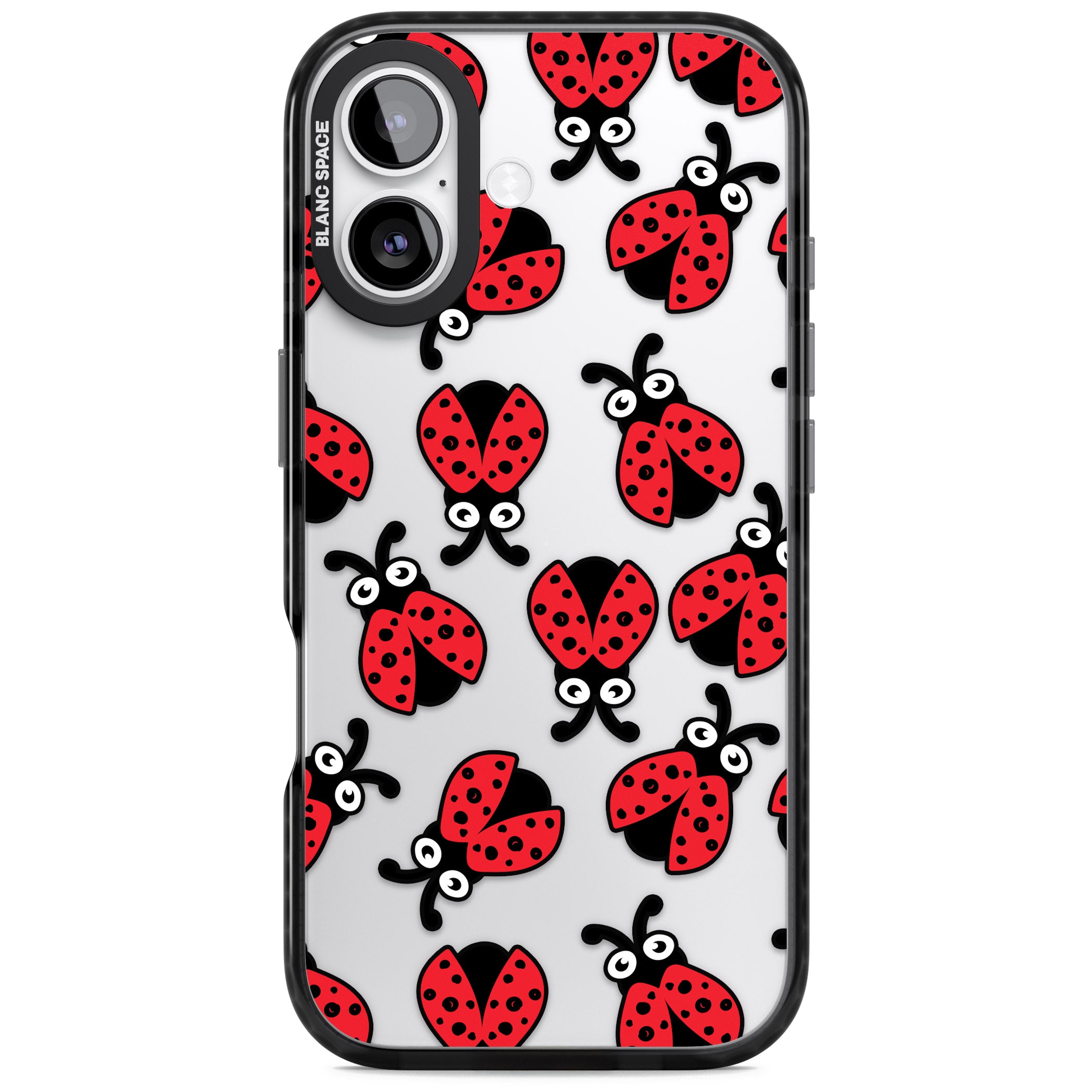 Ladybug Pattern iPhone 17 Impact Black Phone Case
