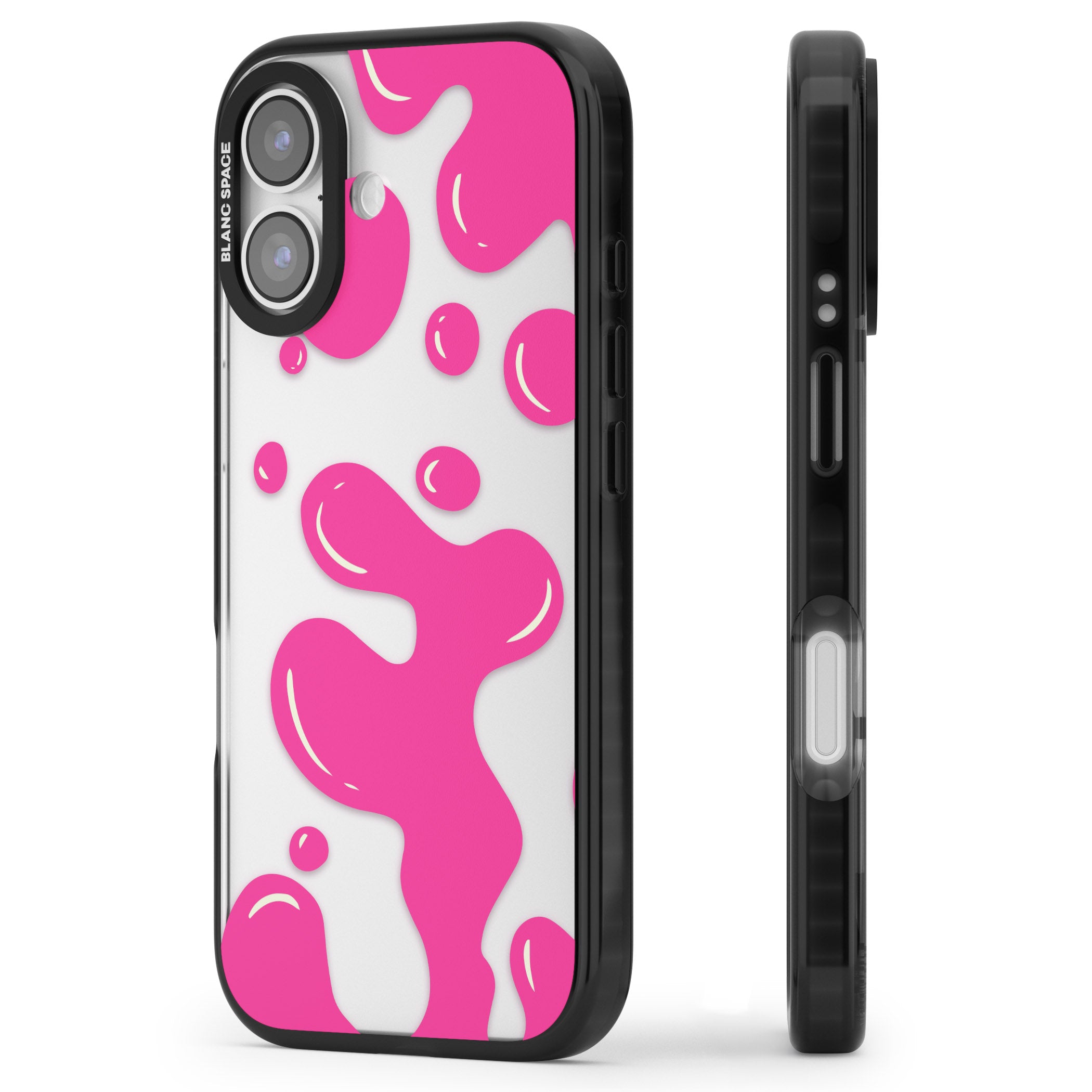 Pink Lava Lamp iPhone 17 Impact Black Phone Case Side Profile