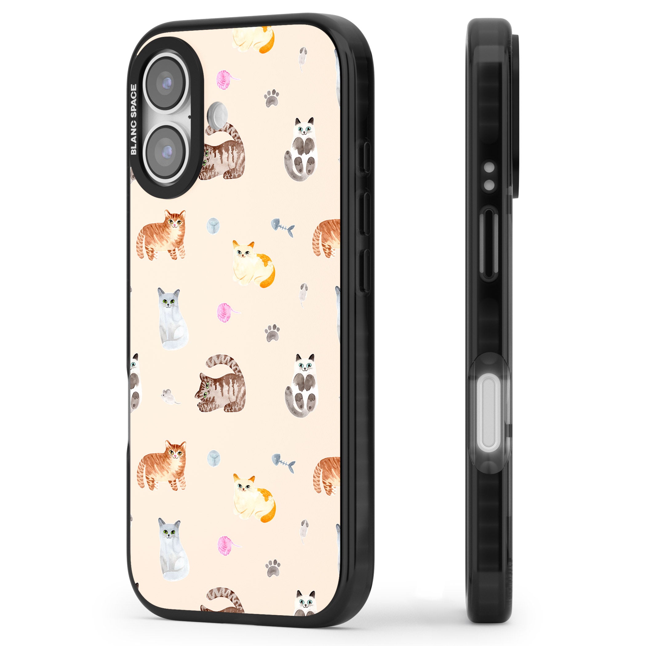 Cat Playground iPhone 17 Impact Black Phone Case Side Profile