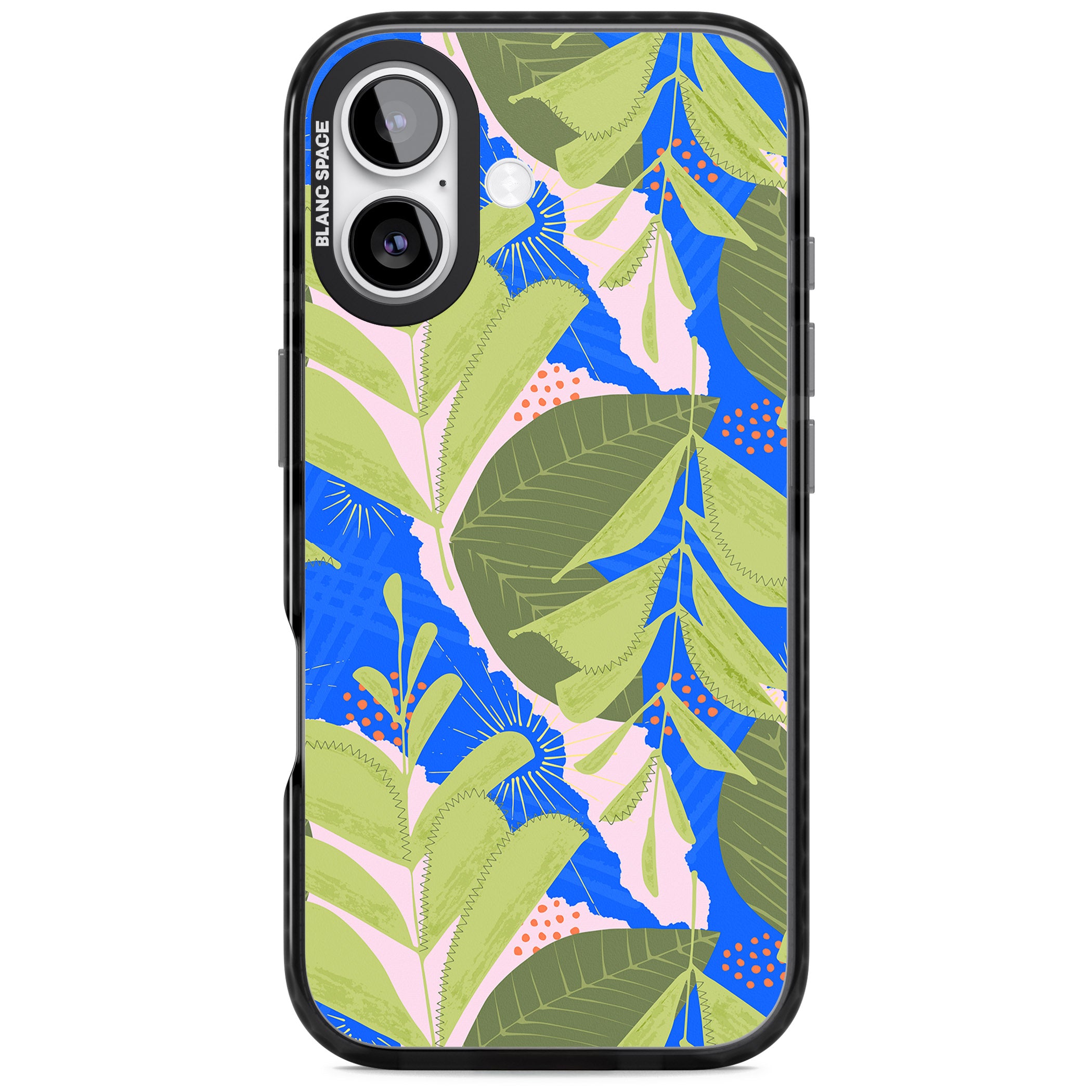 Fern Leaves Abstract Pattern iPhone 17 Impact Pro Black Phone Case
