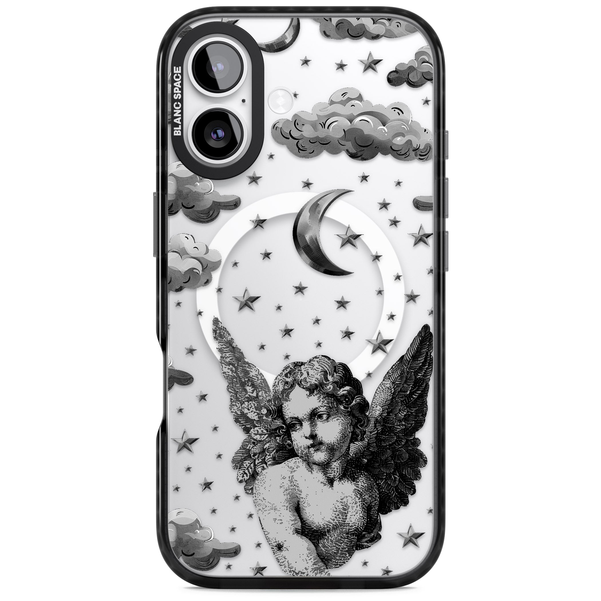 Celestial Cherub iPhone 17 Impact Pro Black Phone Case