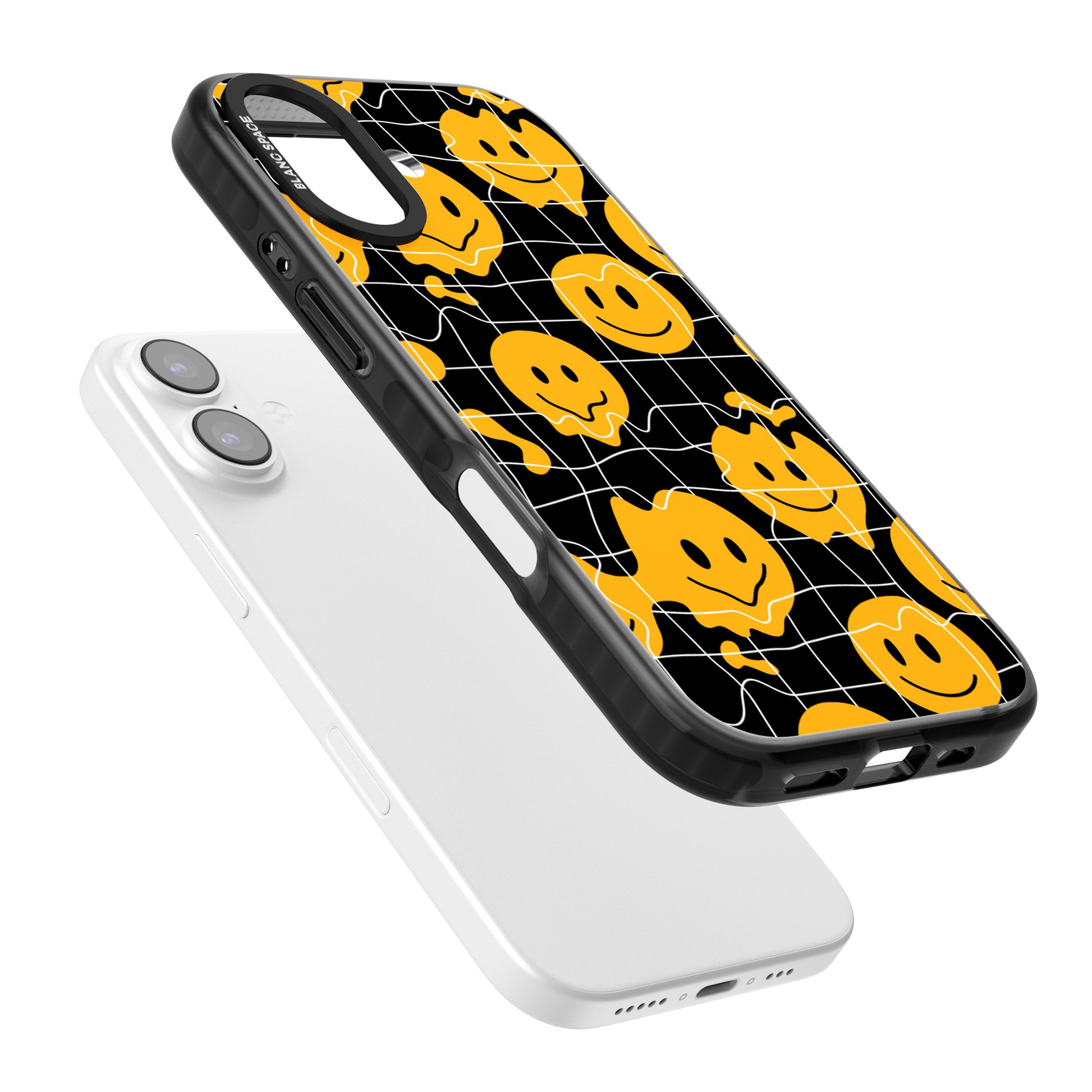 Acid Face Grid Pattern iPhone 17 Impact Pro Black Phone Case Colours