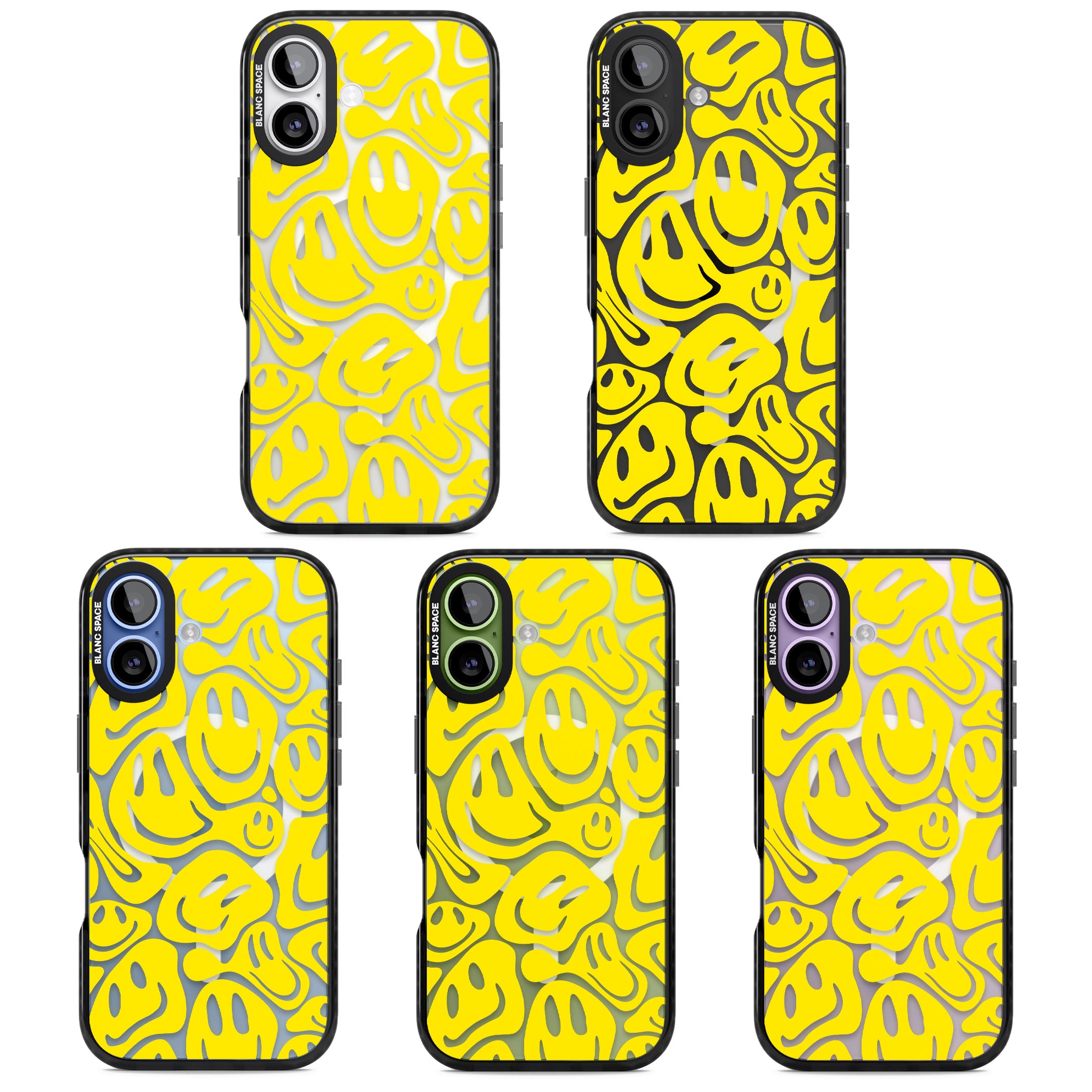 Yellow Acid Faces iPhone 17 Impact Pro Black Phone Case APT Impact Protection
