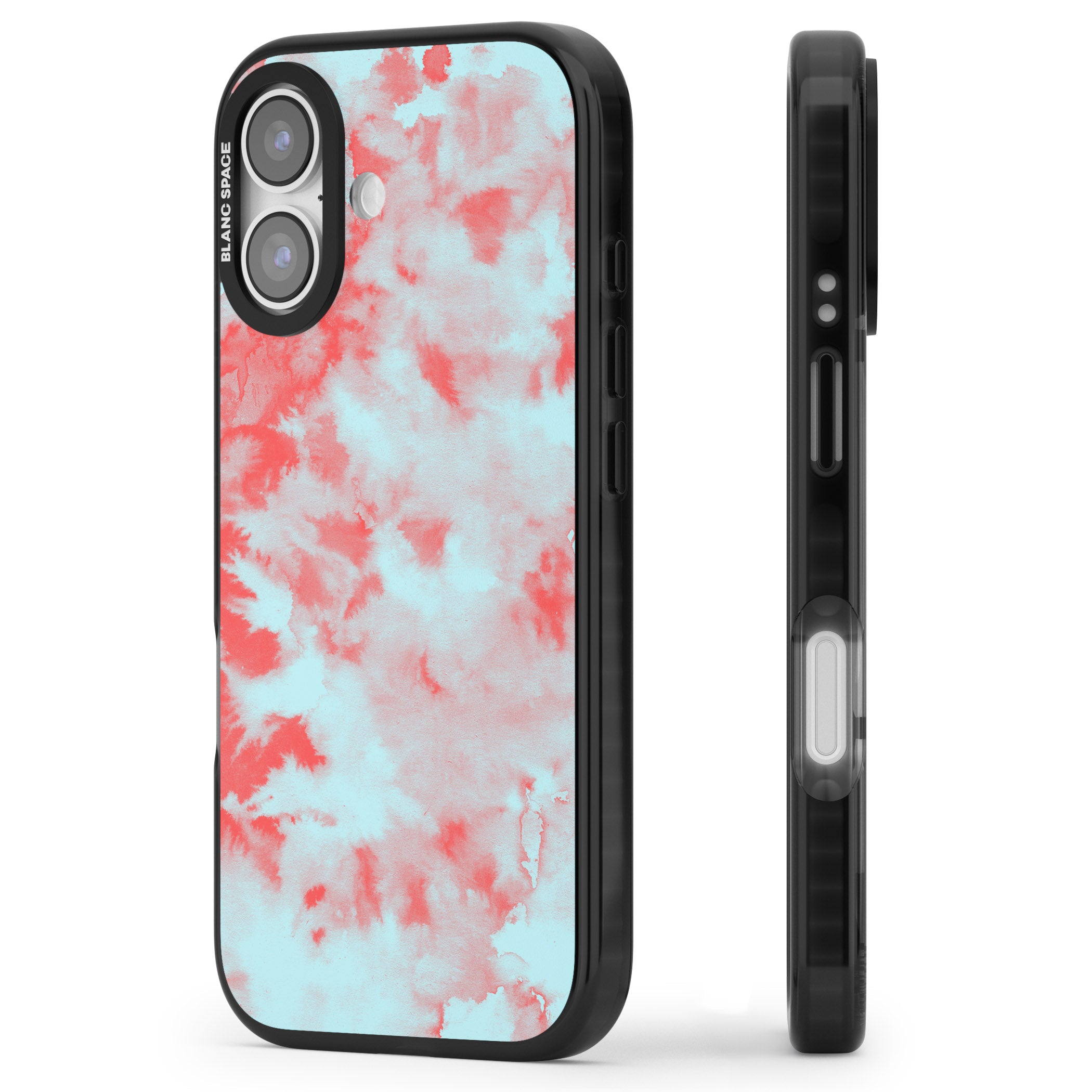 Red & Blue Acid Cloud iPhone 17 Impact Pro Black Phone Case Side Profile
