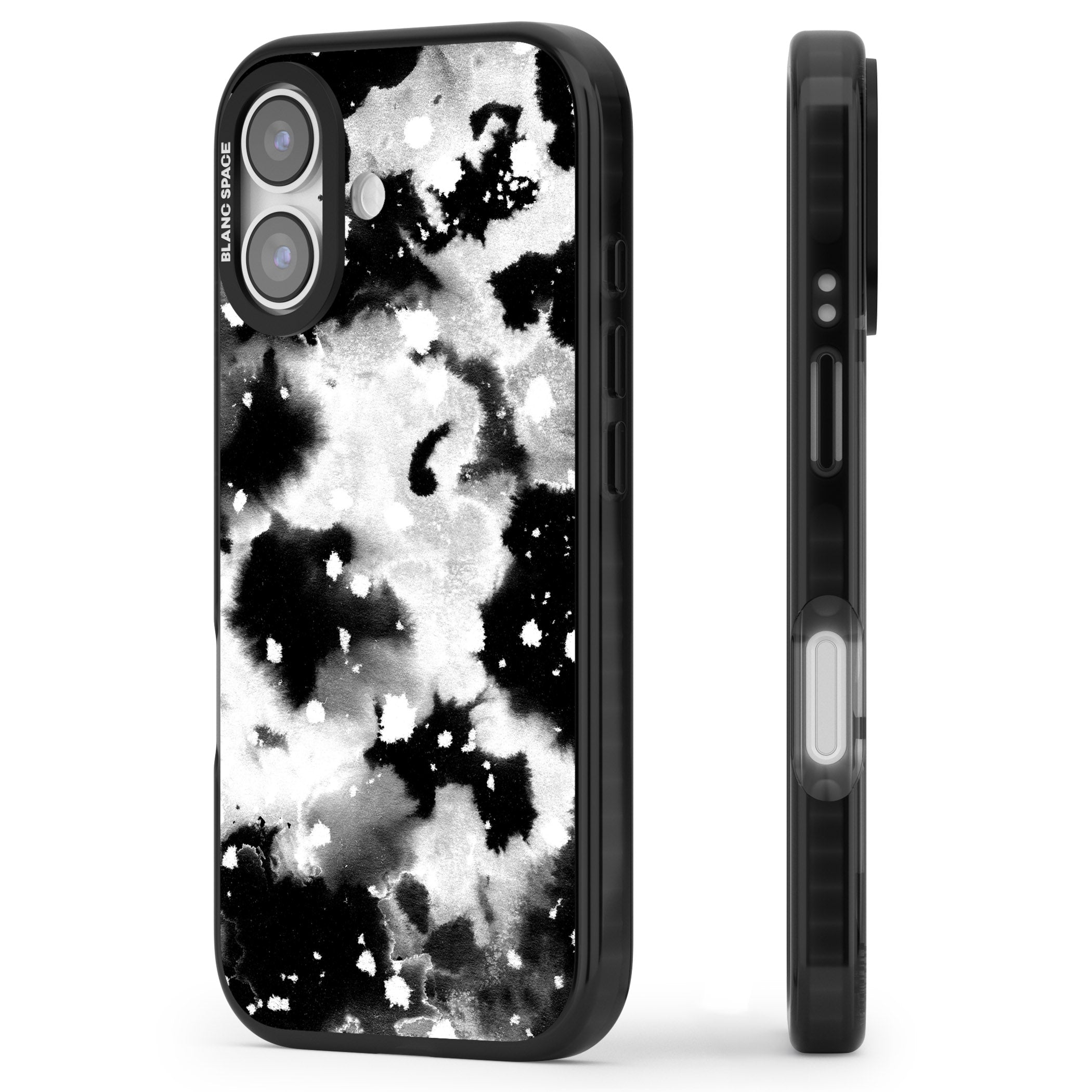 Acid Wash Ink Cloud iPhone 17 Impact Pro Black Phone Case Side Profile