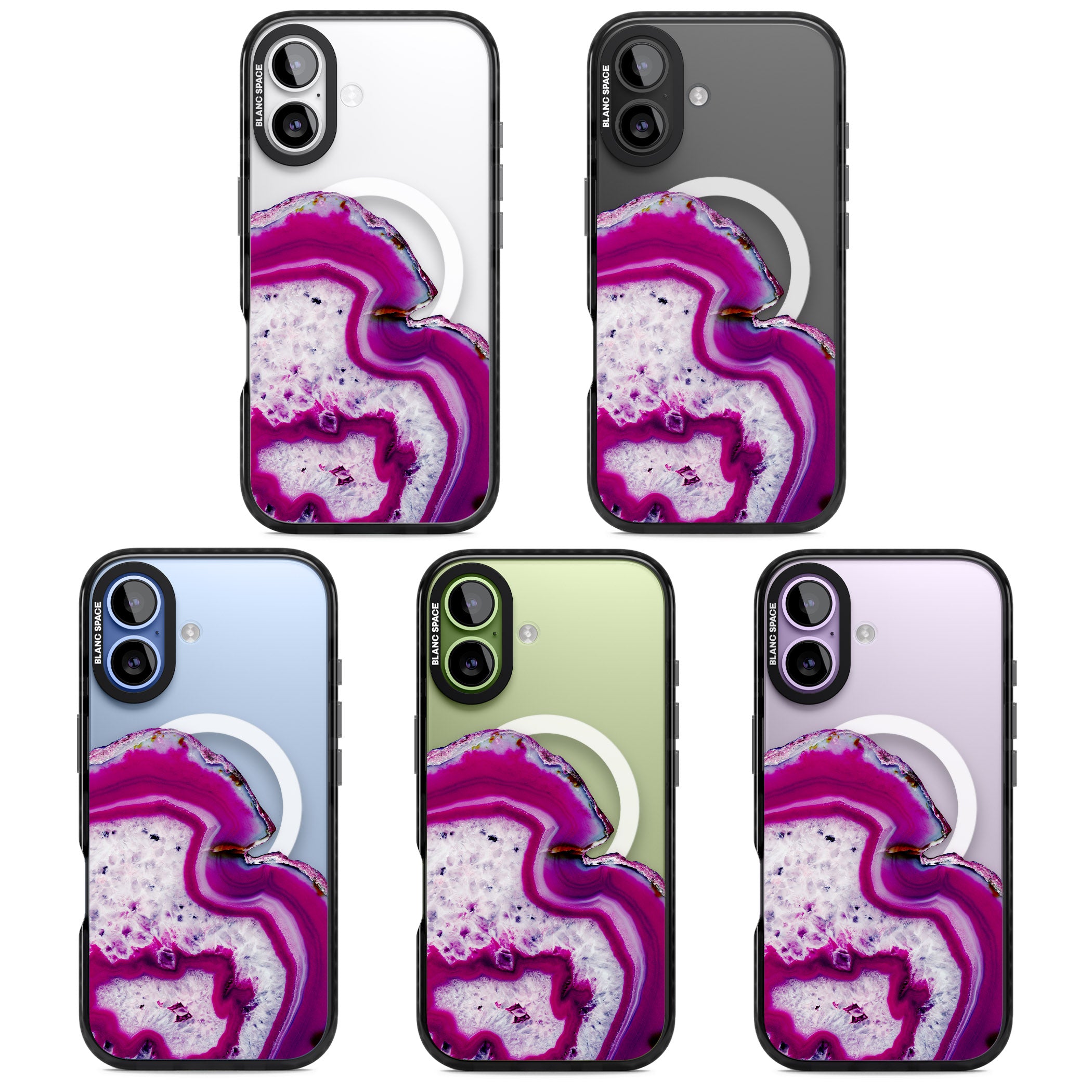 Violet Crystal Agate iPhone 17 Impact Pro Black Phone Case APT Impact Protection