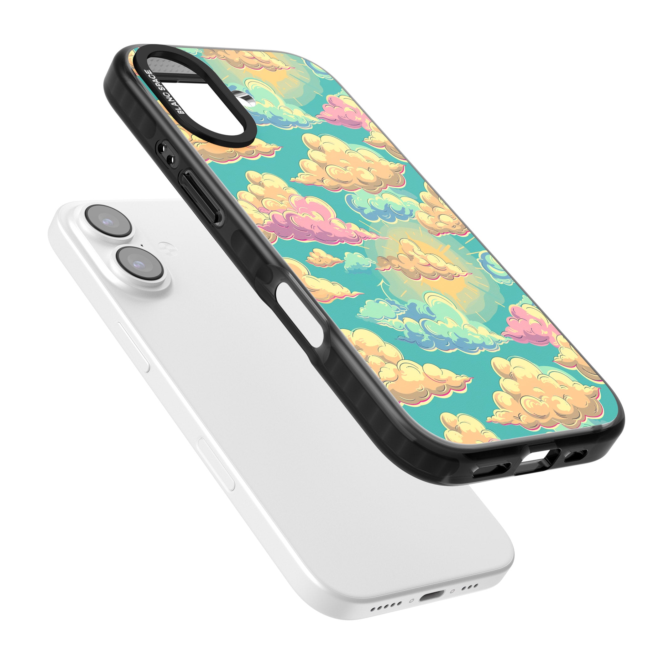 Pastel Clouds iPhone 17 Impact Pro Black Phone Case Colours