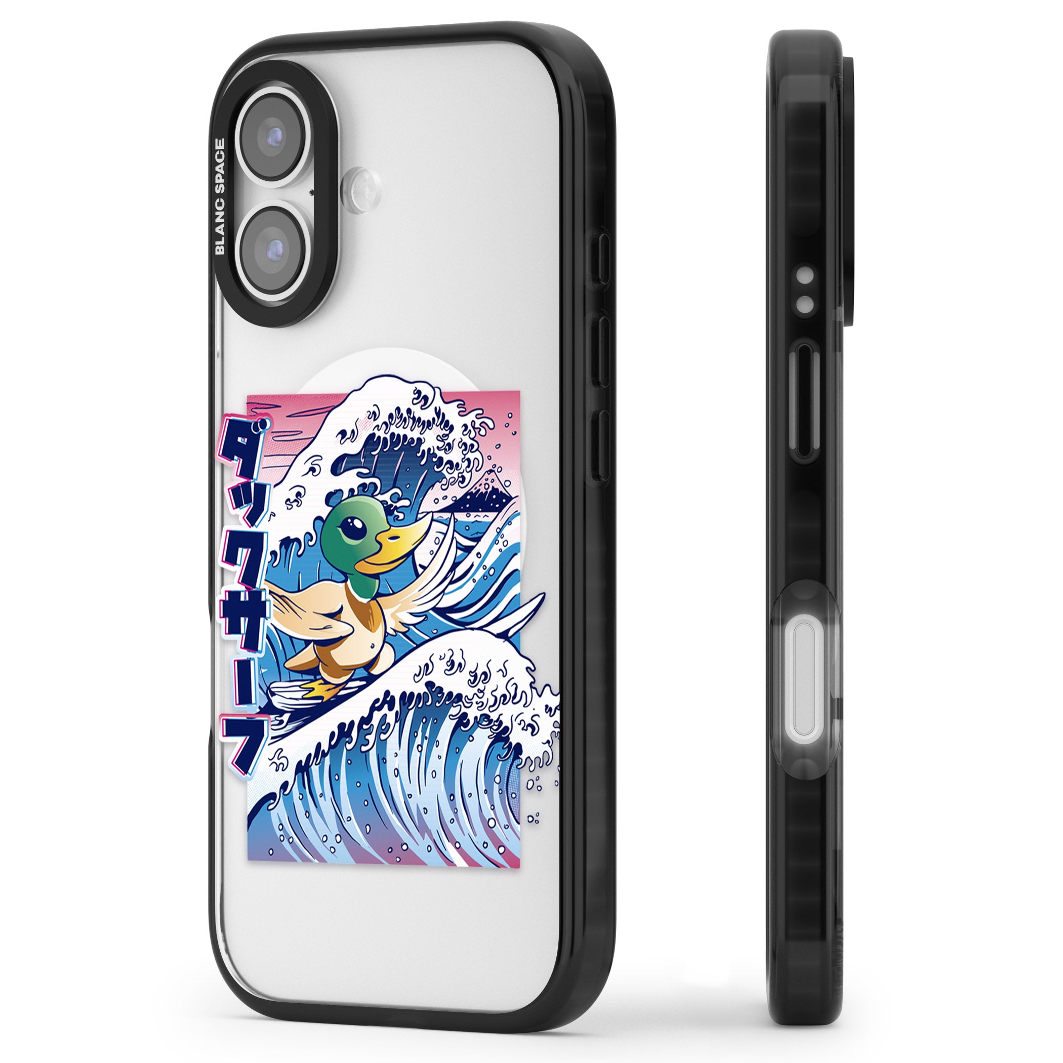 Duck Surf iPhone 17 Impact Pro Black Phone Case Side Profile
