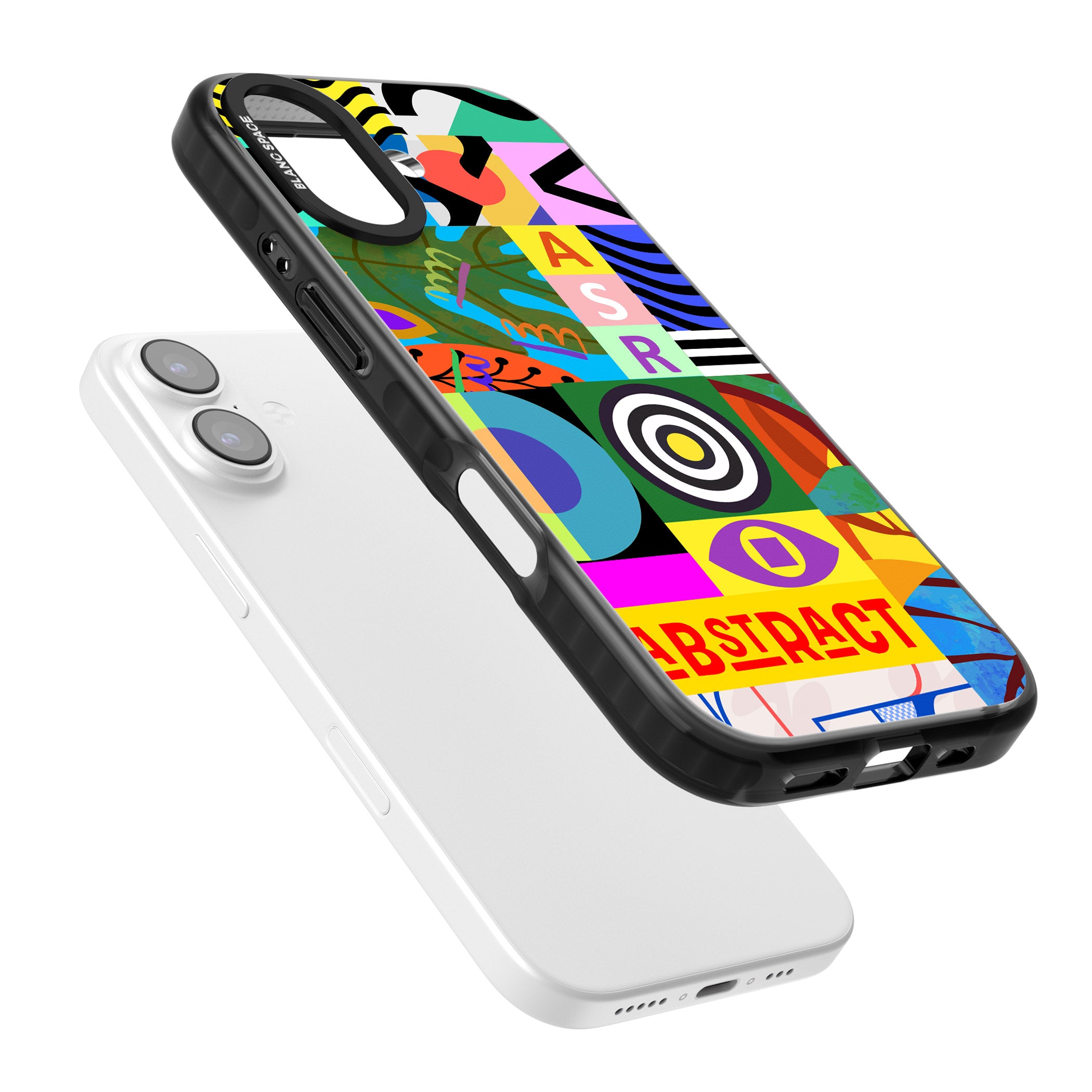 Abstract Pattern Patchwork iPhone 17 Impact Pro Black Phone Case Colours