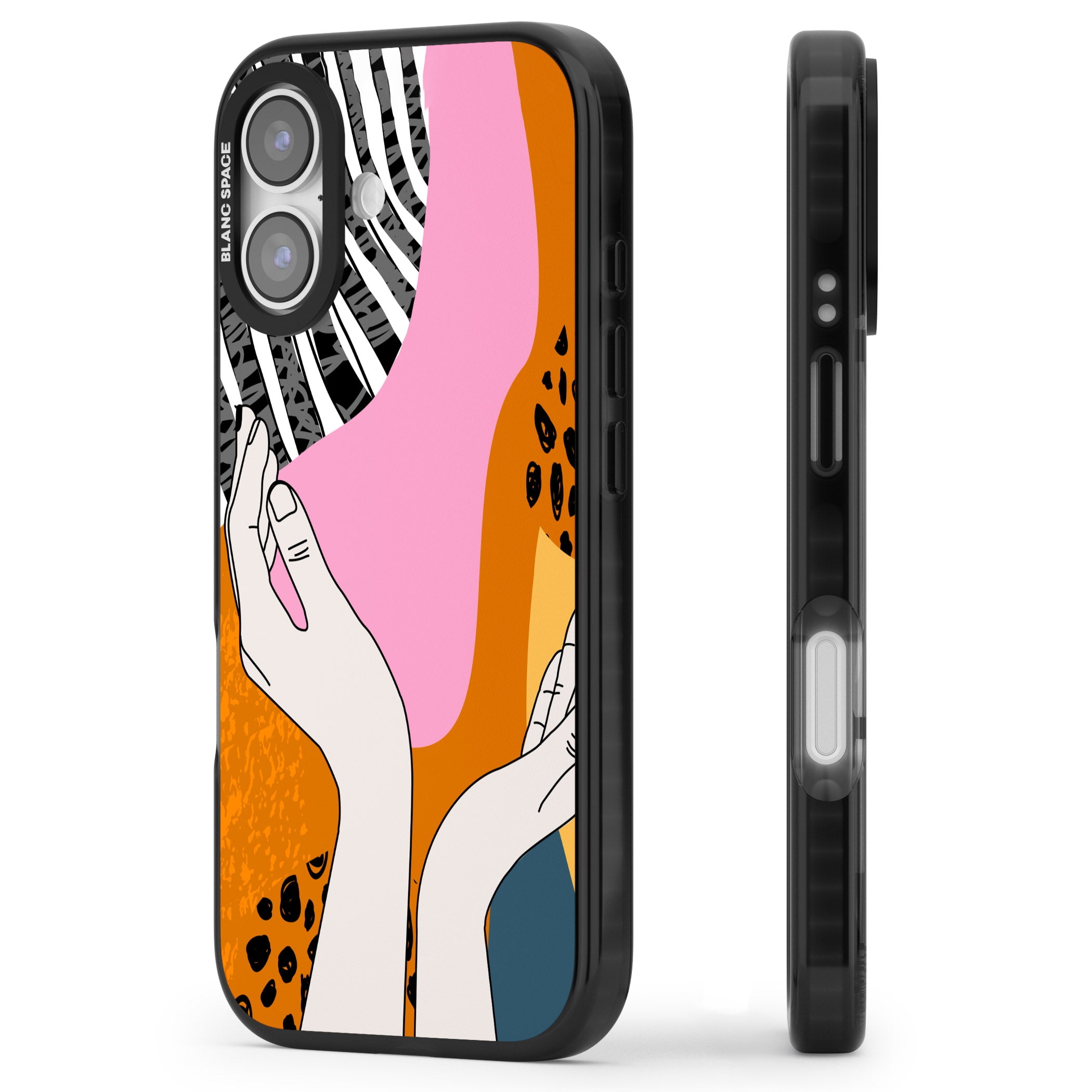 Abstract Vibes iPhone 17 Impact Pro Black Phone Case Side Profile