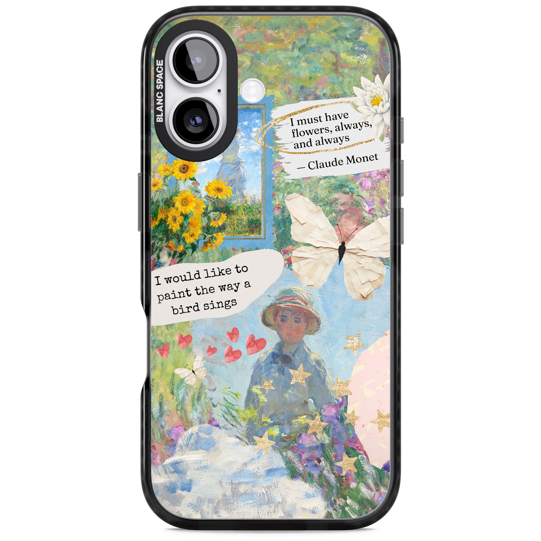 Monet 'Way A Bird Sings' Collage iPhone 17 Impact Pro Black Phone Case