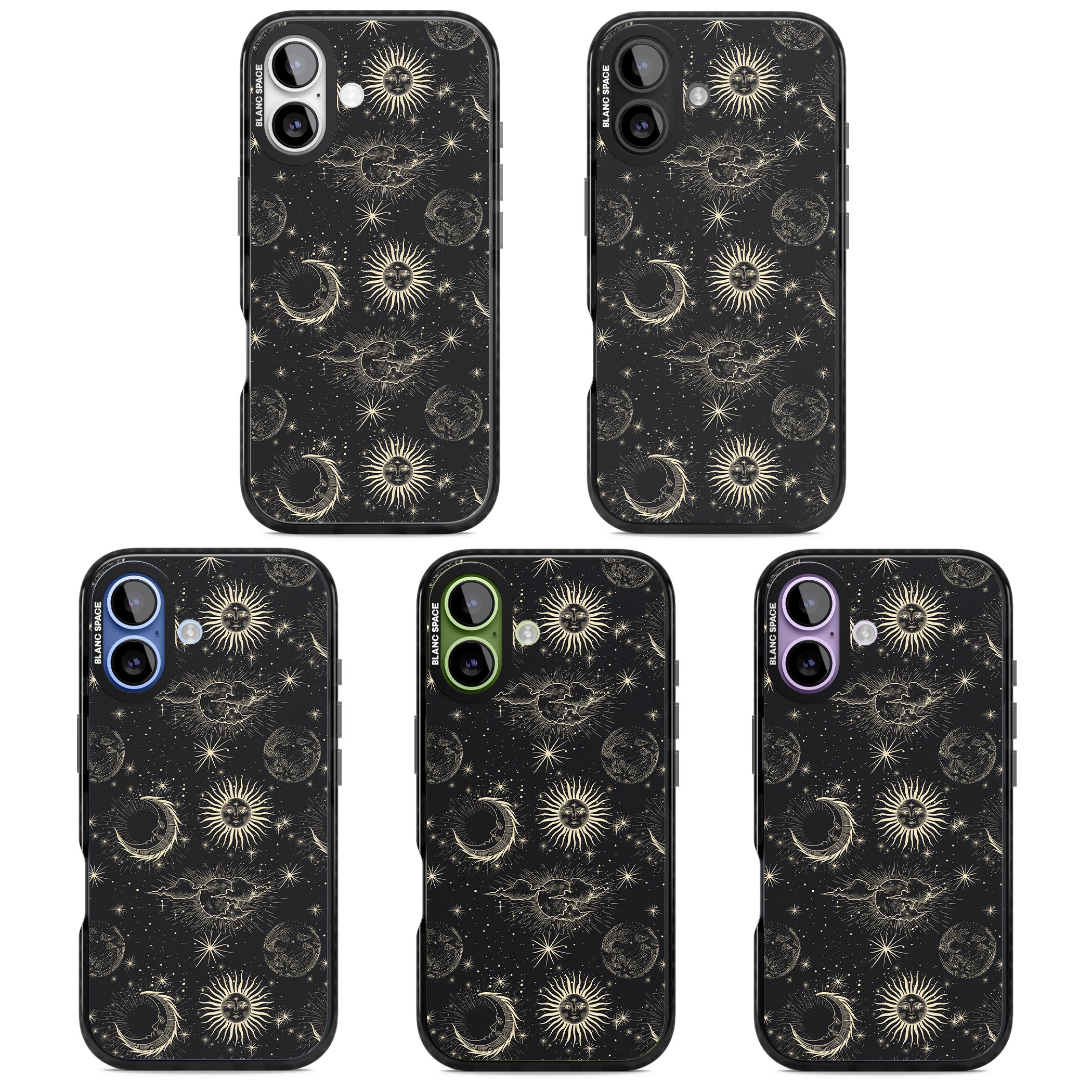 Suns & Moons Celestial Night iPhone 17 Impact Pro Black Phone Case APT Impact Protection