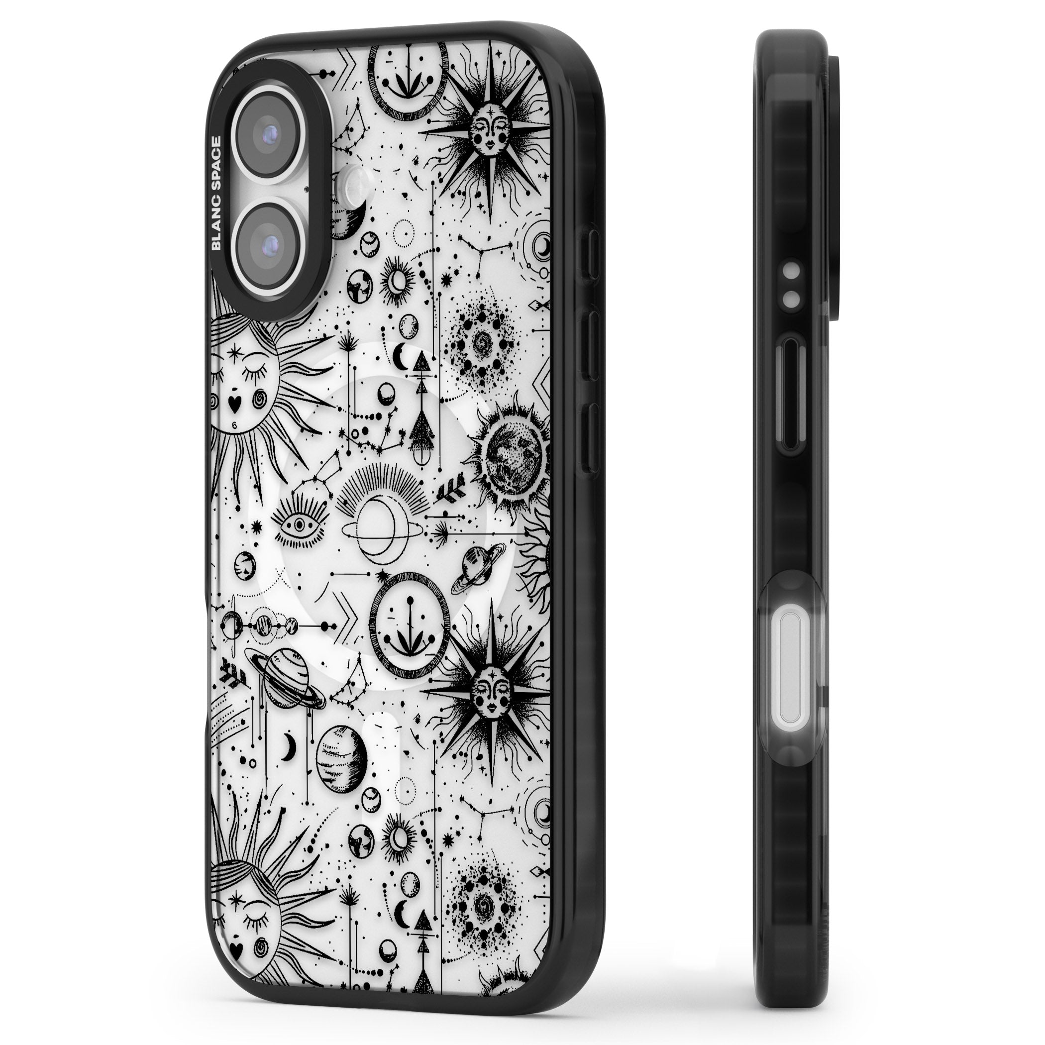 Cosmic Zodiac iPhone 17 Impact Pro Black Phone Case Side Profile