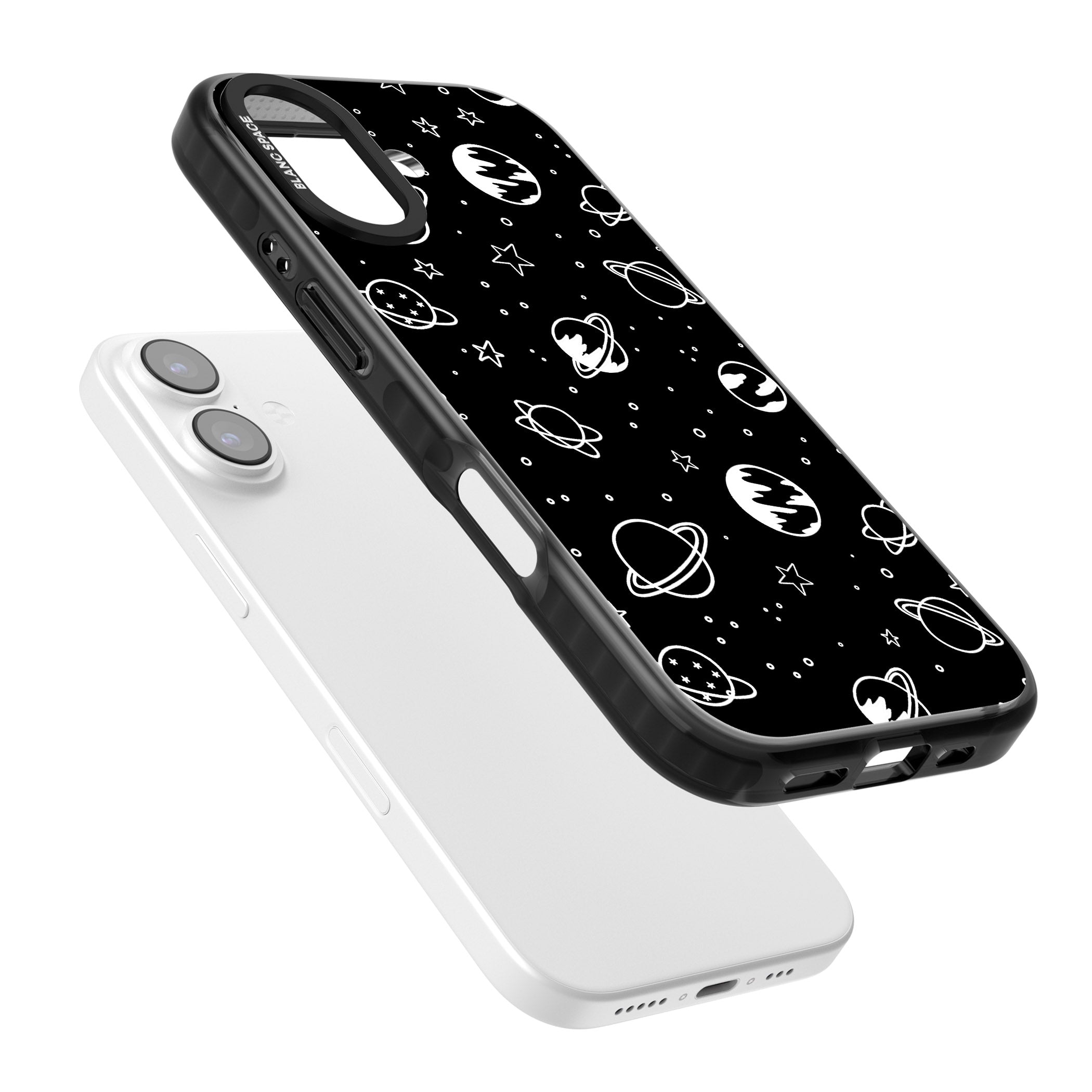 Cosmic Sketch White Black iPhone 17 Impact Pro Black Phone Case Colours