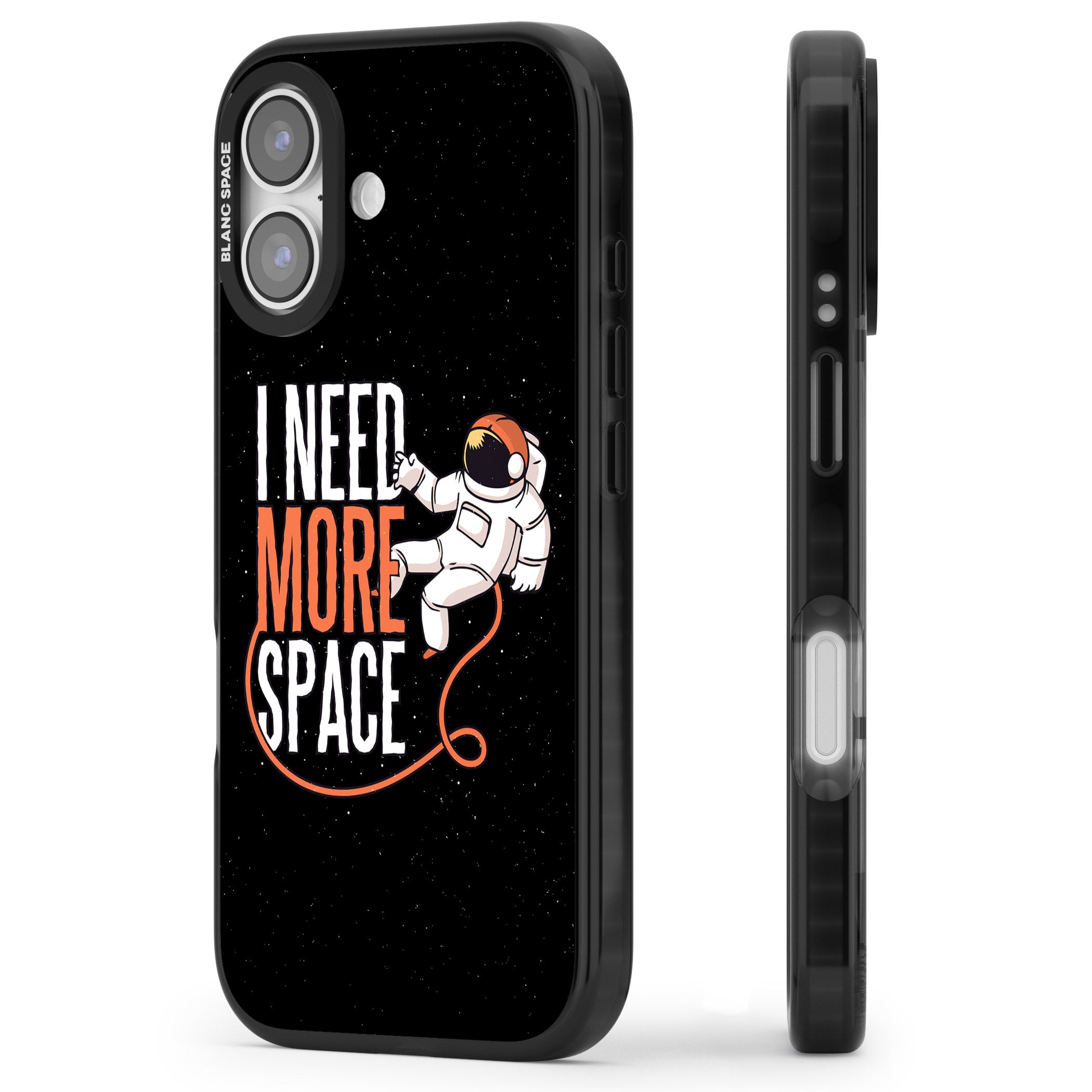 I Need More Space iPhone 17 Impact Pro Black Phone Case Side Profile