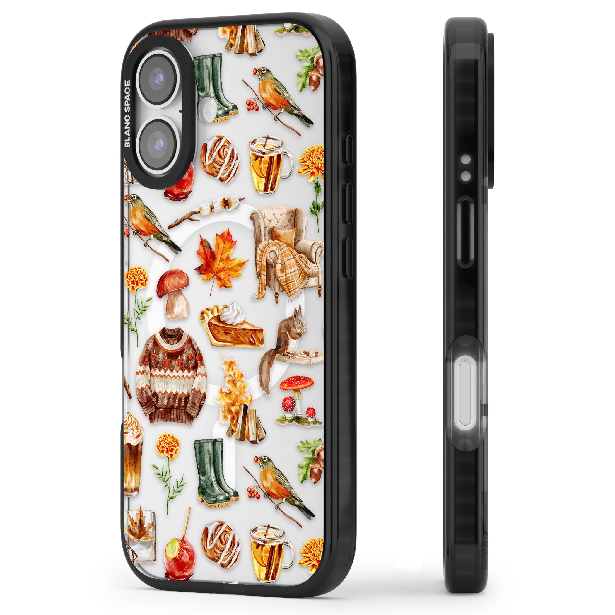 Cozy Autumn Aesthetic iPhone 17 Impact Pro Black Phone Case Side Profile