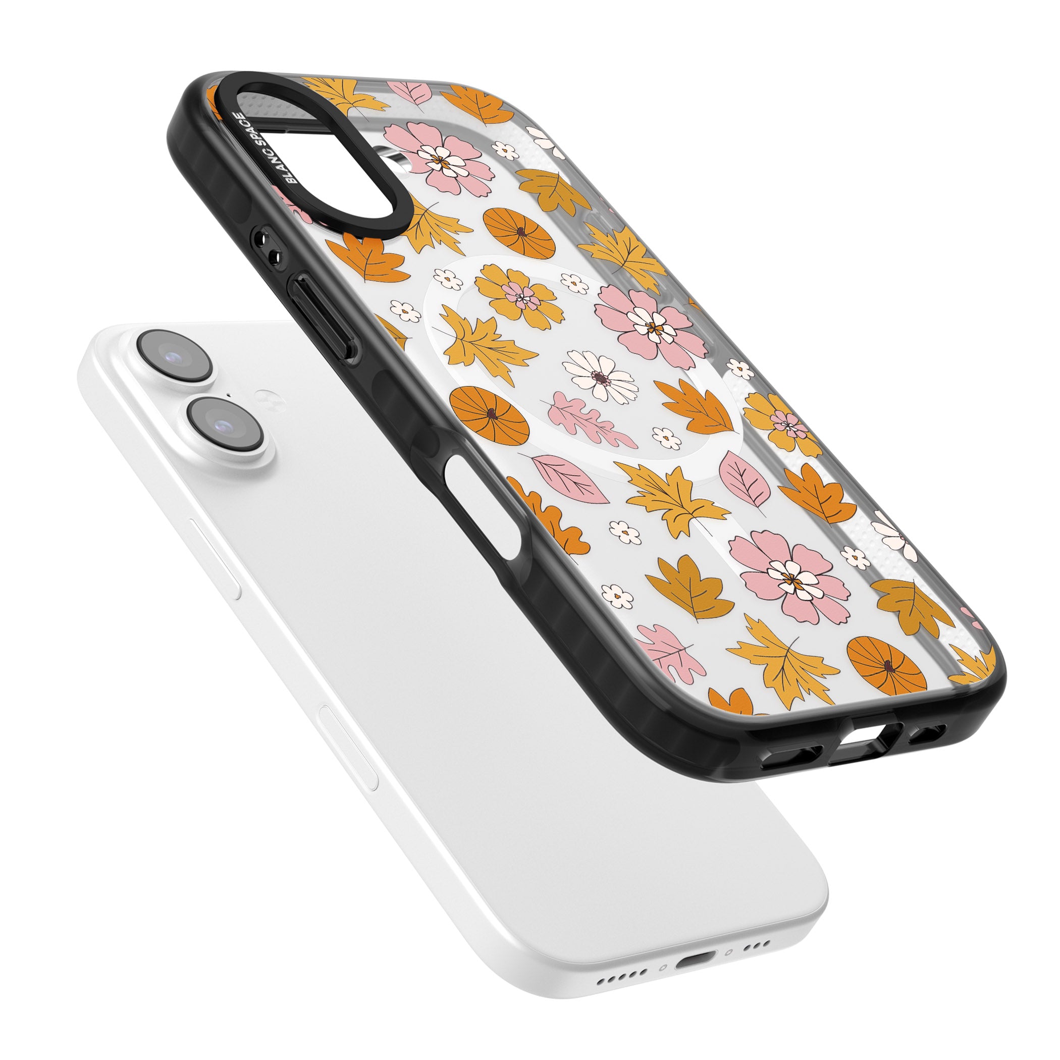 Autumn Leaves And Flowers iPhone 17 Impact Pro Black Phone Case Colours