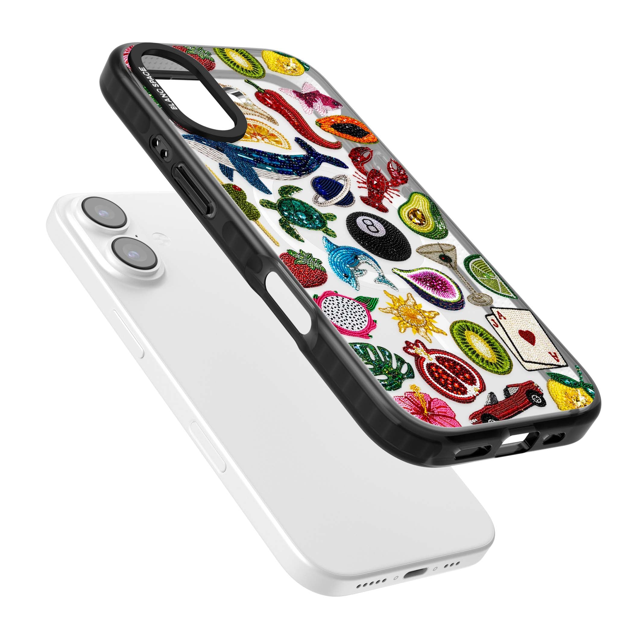 Beaded Mix cute iPhone case | Black Impact Magsafe case for iPhone 17