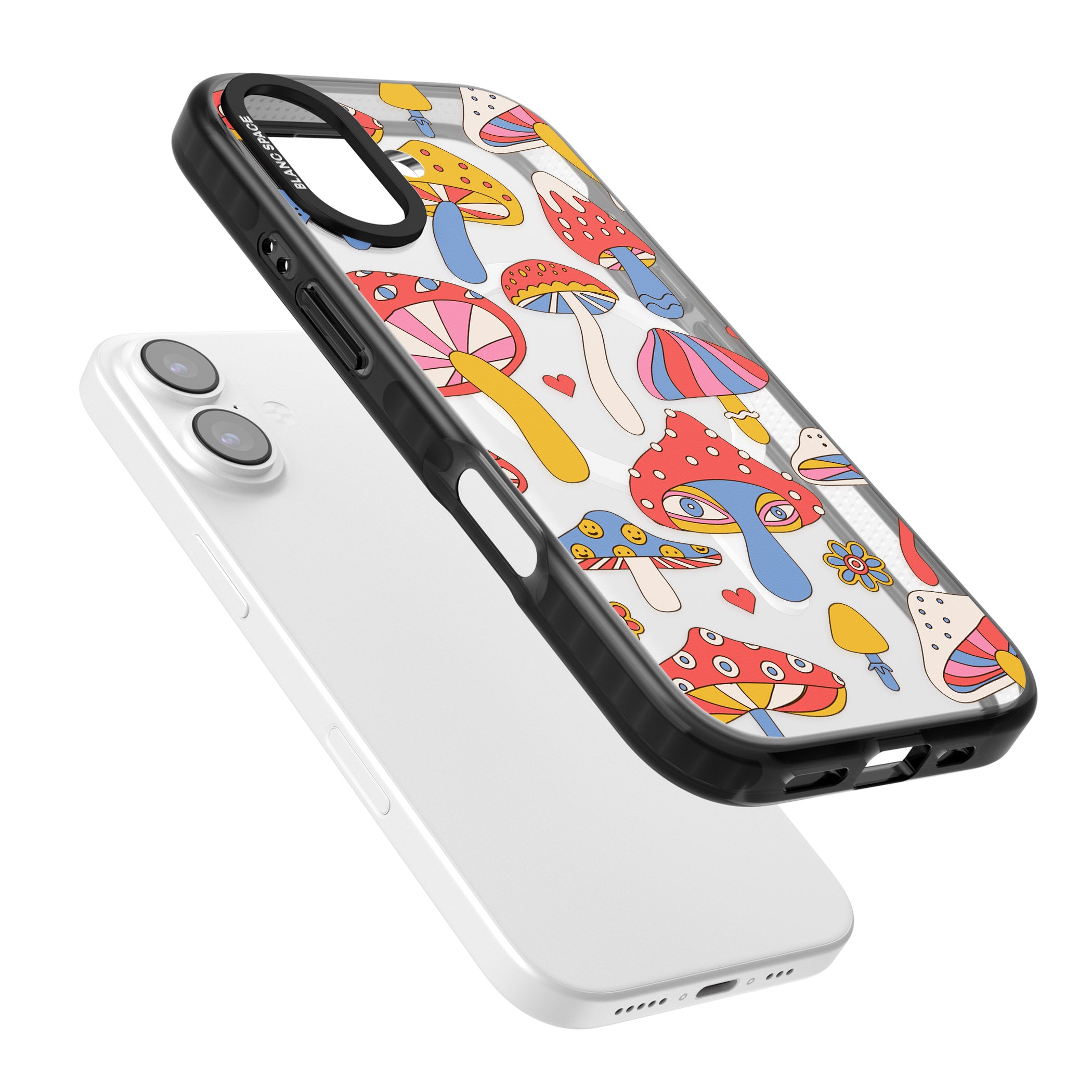 Vibrant Shrooms iPhone 17 Impact Pro Black Phone Case Colours