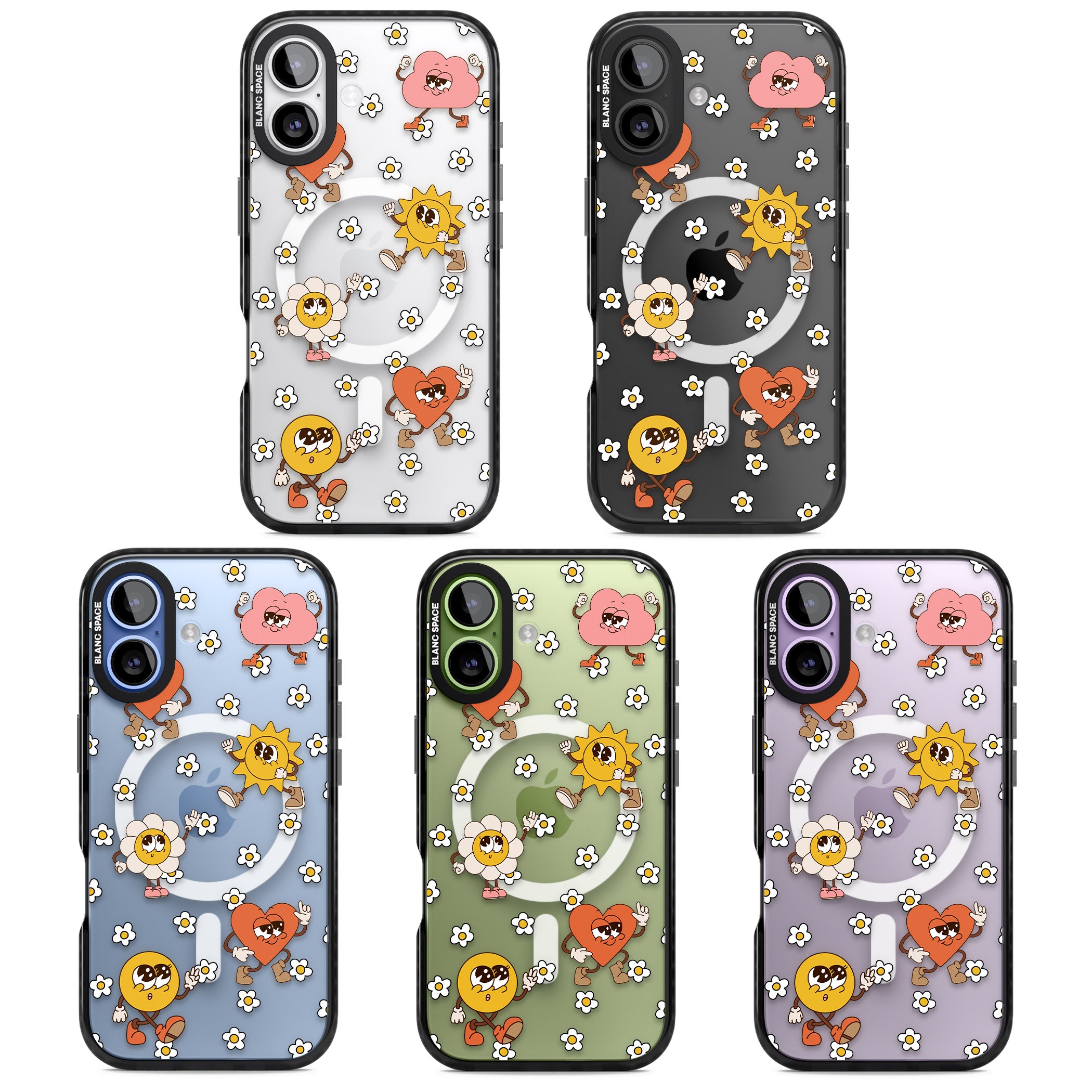 Daisies & Friends iPhone 17 Impact Pro Black Phone Case APT Impact Protection