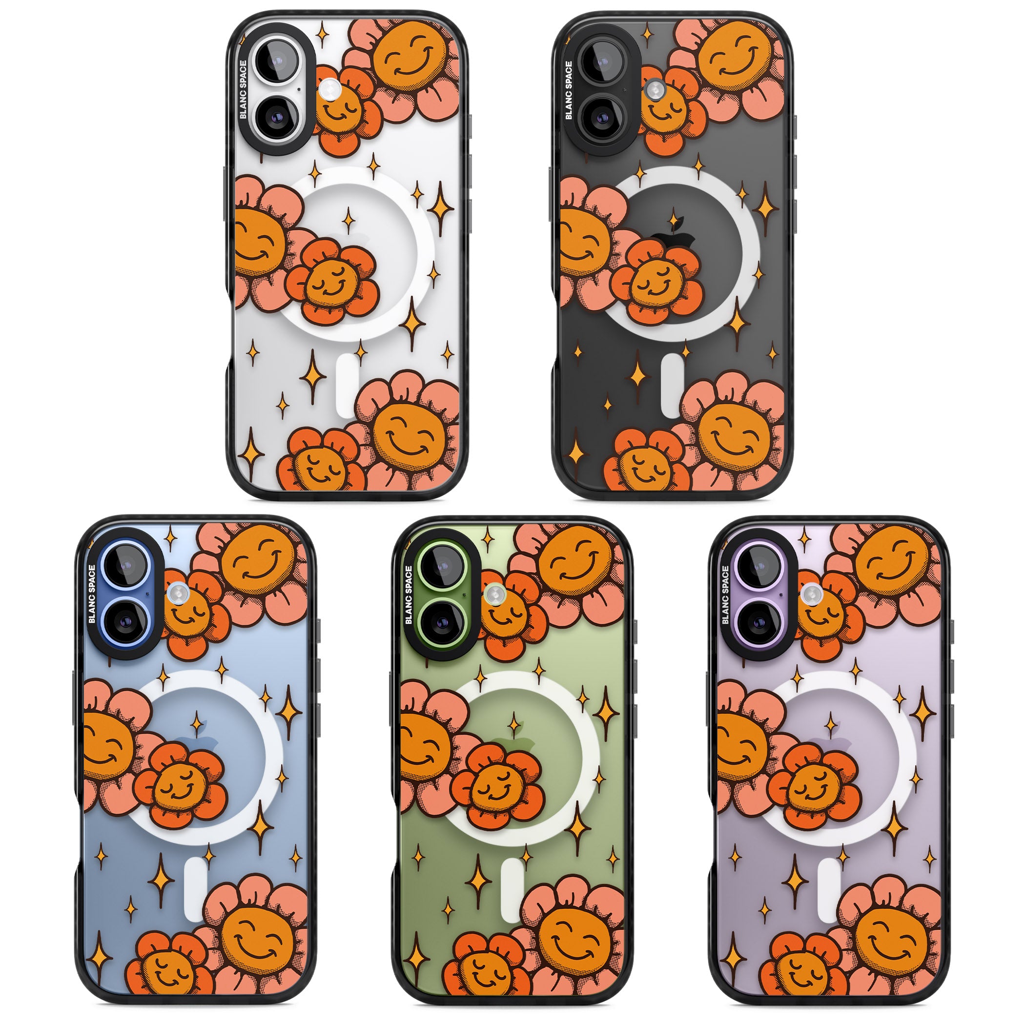 Mellow Flowers iPhone 17 Impact Pro Black Phone Case APT Impact Protection