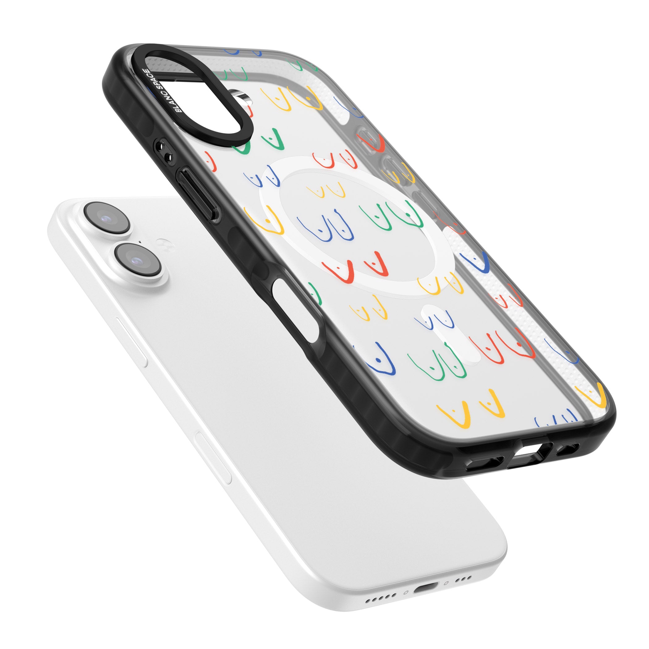 Boob Pattern (Mixed Colours) iPhone 17 Impact Pro Black Phone Case Colours