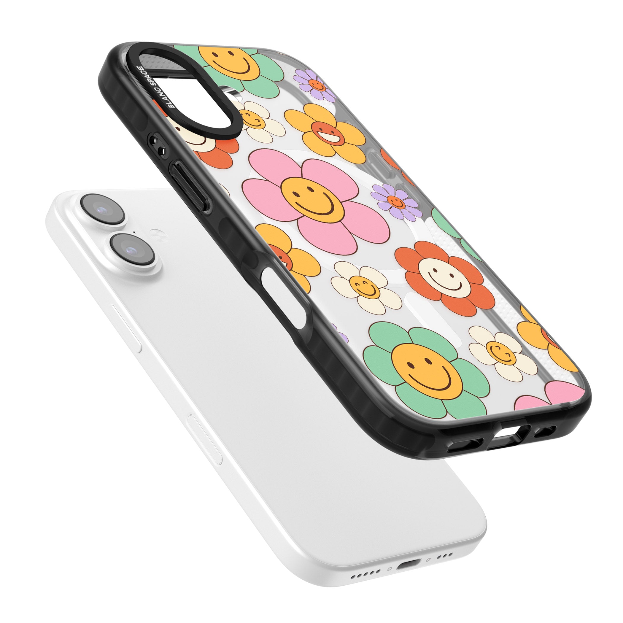 Happy Blossoms iPhone 17 Impact Pro Black Phone Case Colours