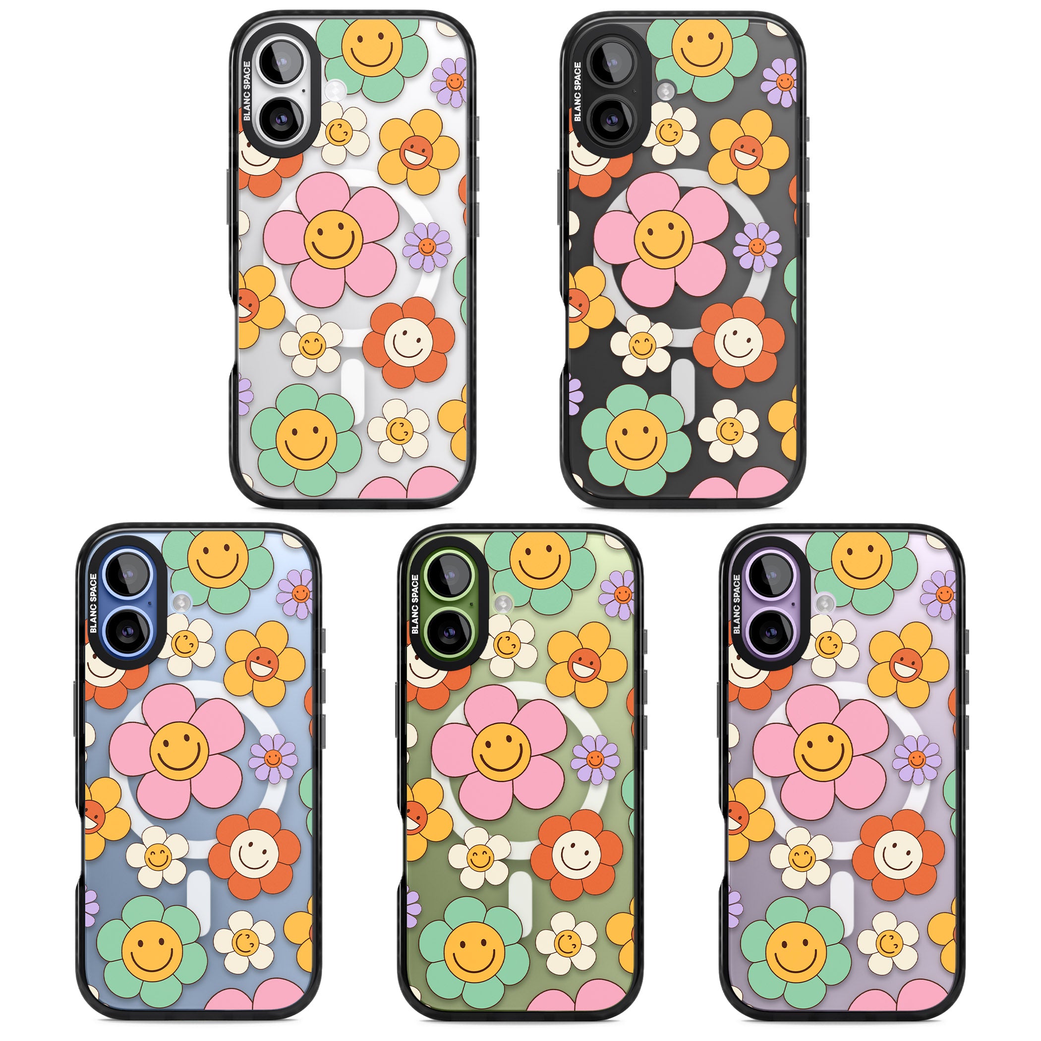 Happy Blossoms iPhone 17 Impact Pro Black Phone Case APT Impact Protection
