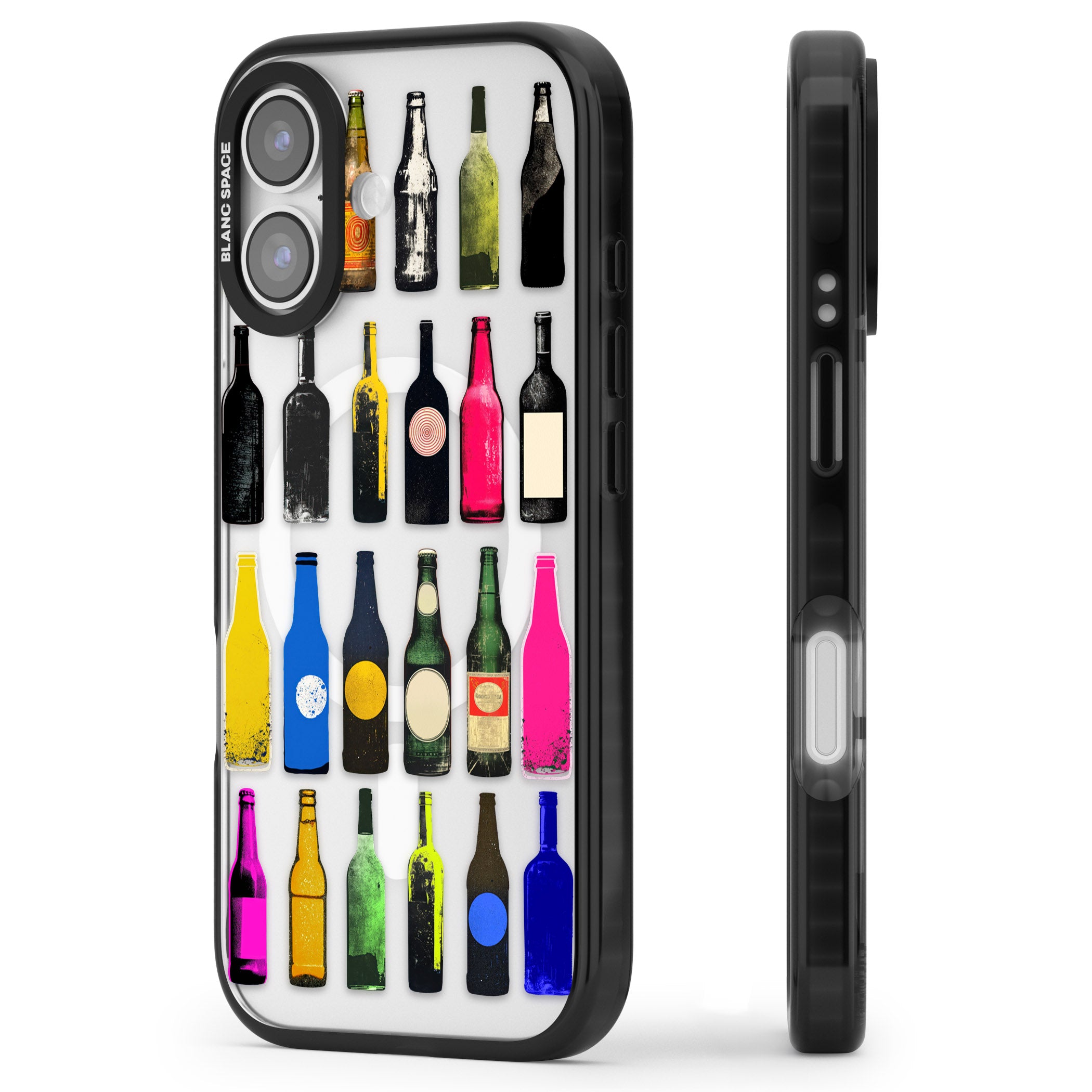 Glass Bottles iPhone 17 Impact Pro Black Phone Case Side Profile