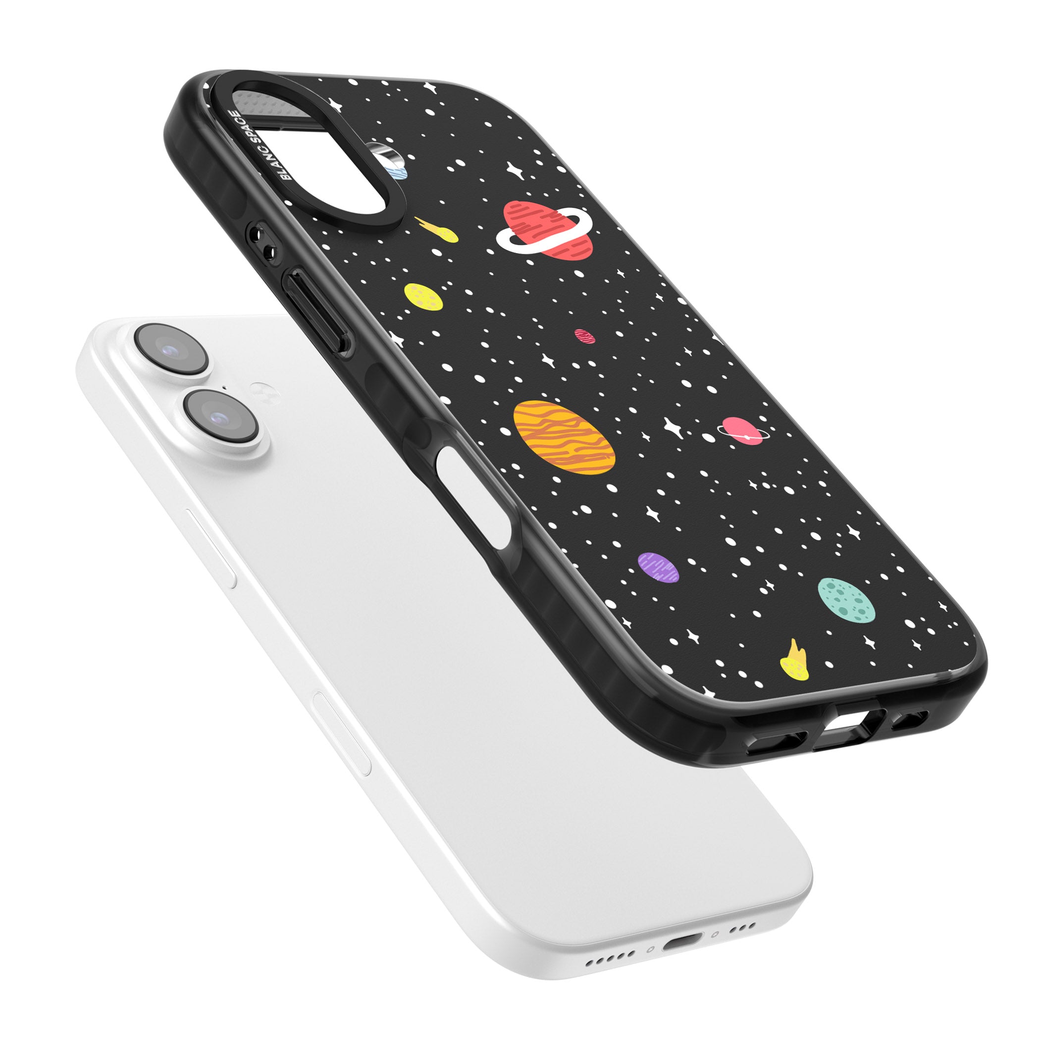 Cute Cartoon Planets iPhone 17 Impact Pro Black Phone Case Colours