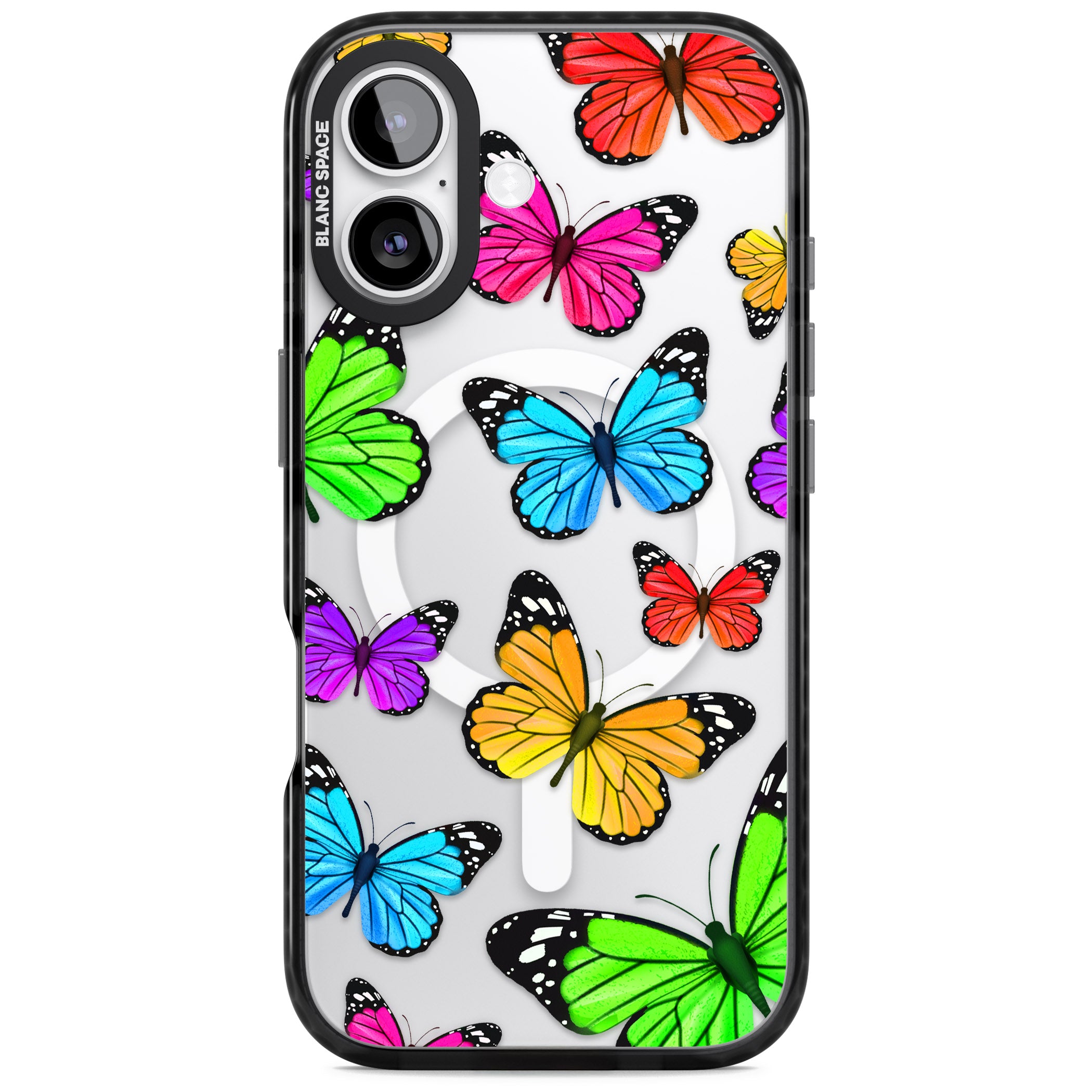 Vibrant Butterflies iPhone 17 Impact Pro Black Phone Case