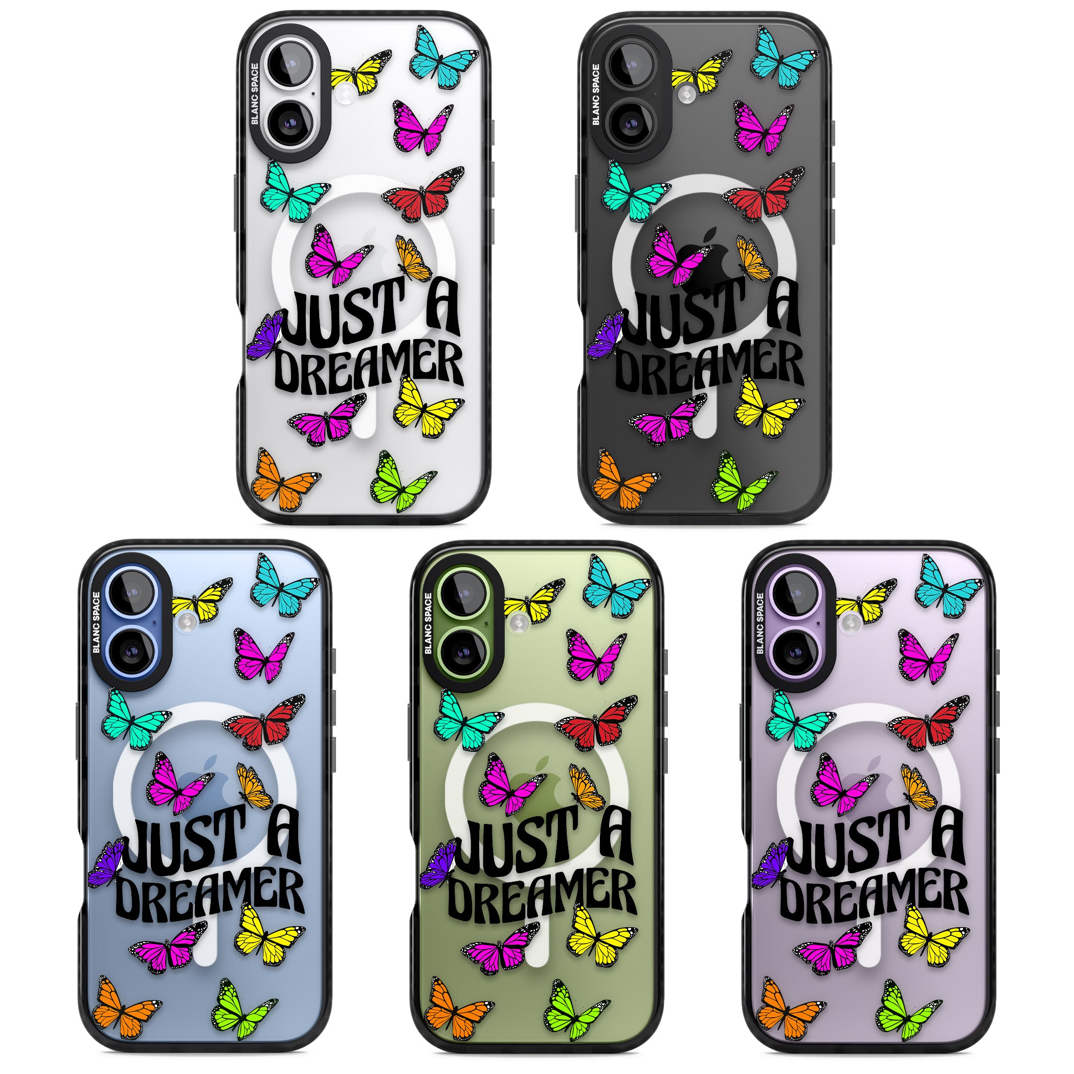 Just A Dreamer Butterfly iPhone 17 Impact Pro Black Phone Case APT Impact Protection